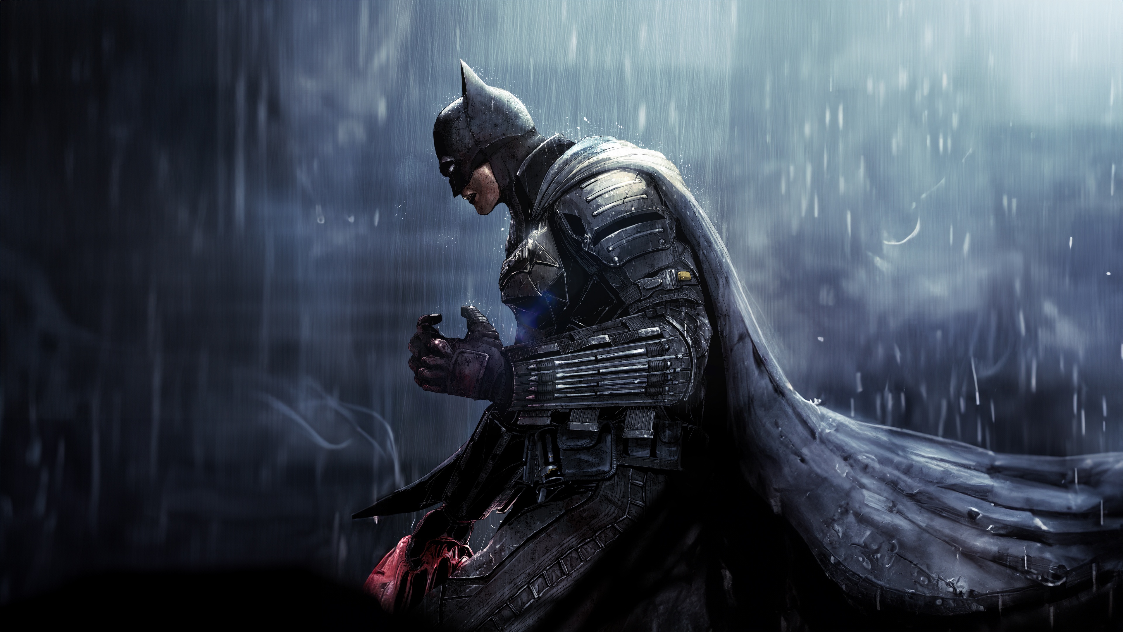 Batman in the Rain HD Wallpaper