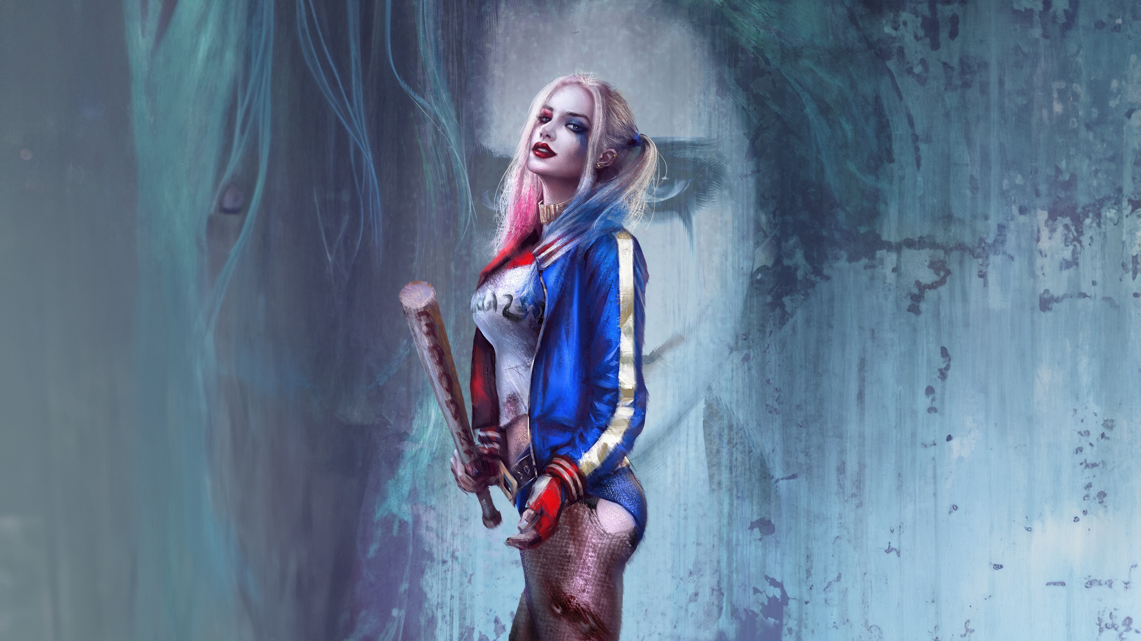 Harley Quinn holding a baseball bat HD Wallpaper