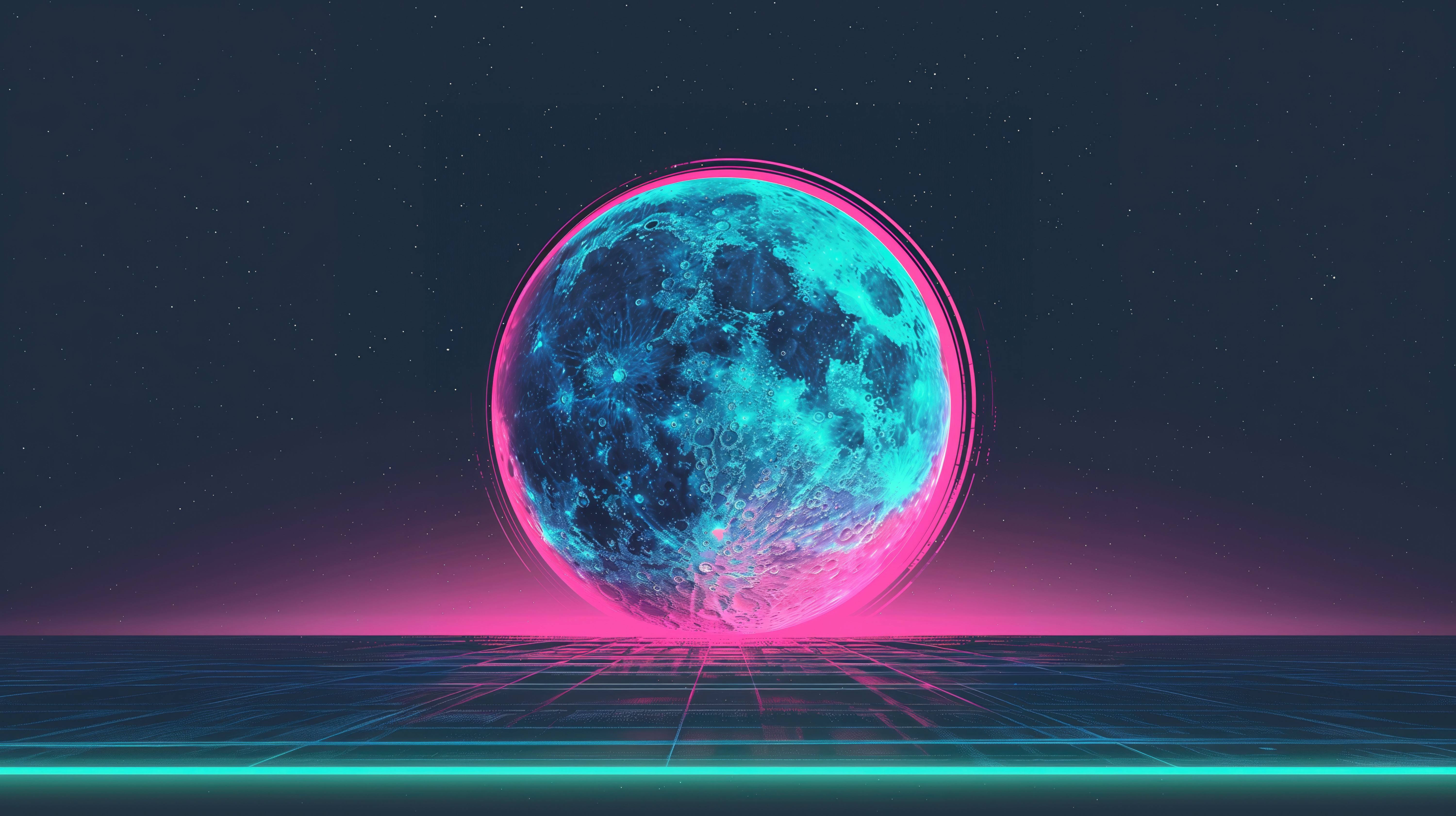 Retro Moon Kiss HD Wallpaper