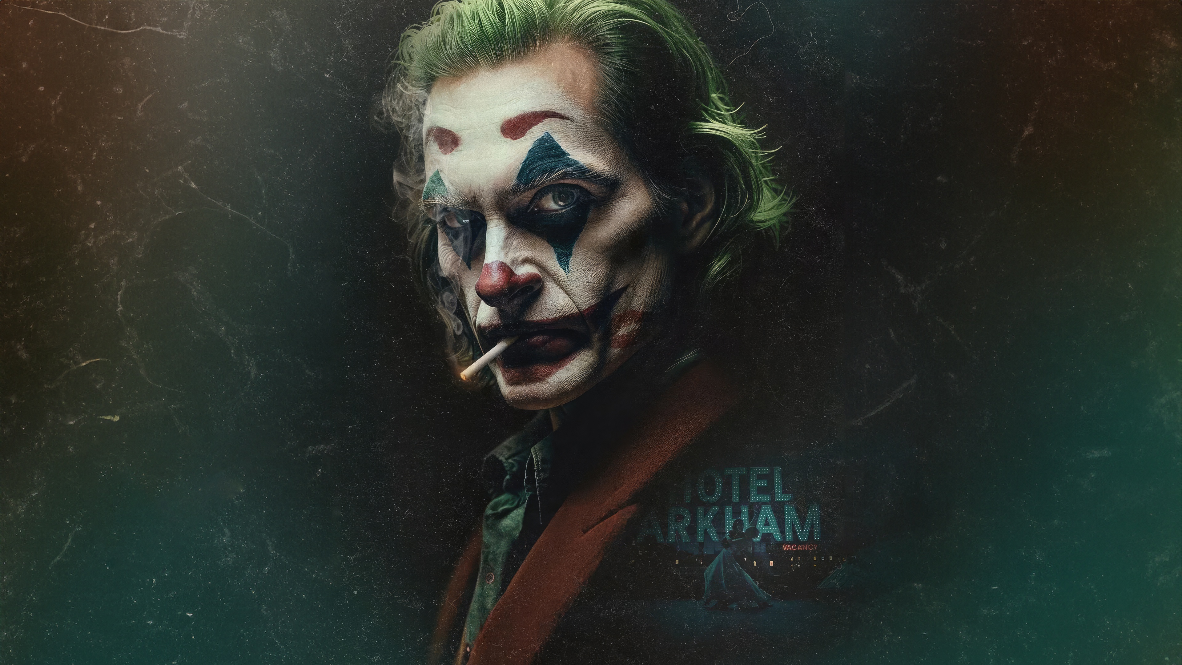 Joker Smoking in Front of Hotel Arkham HD Wallpaper