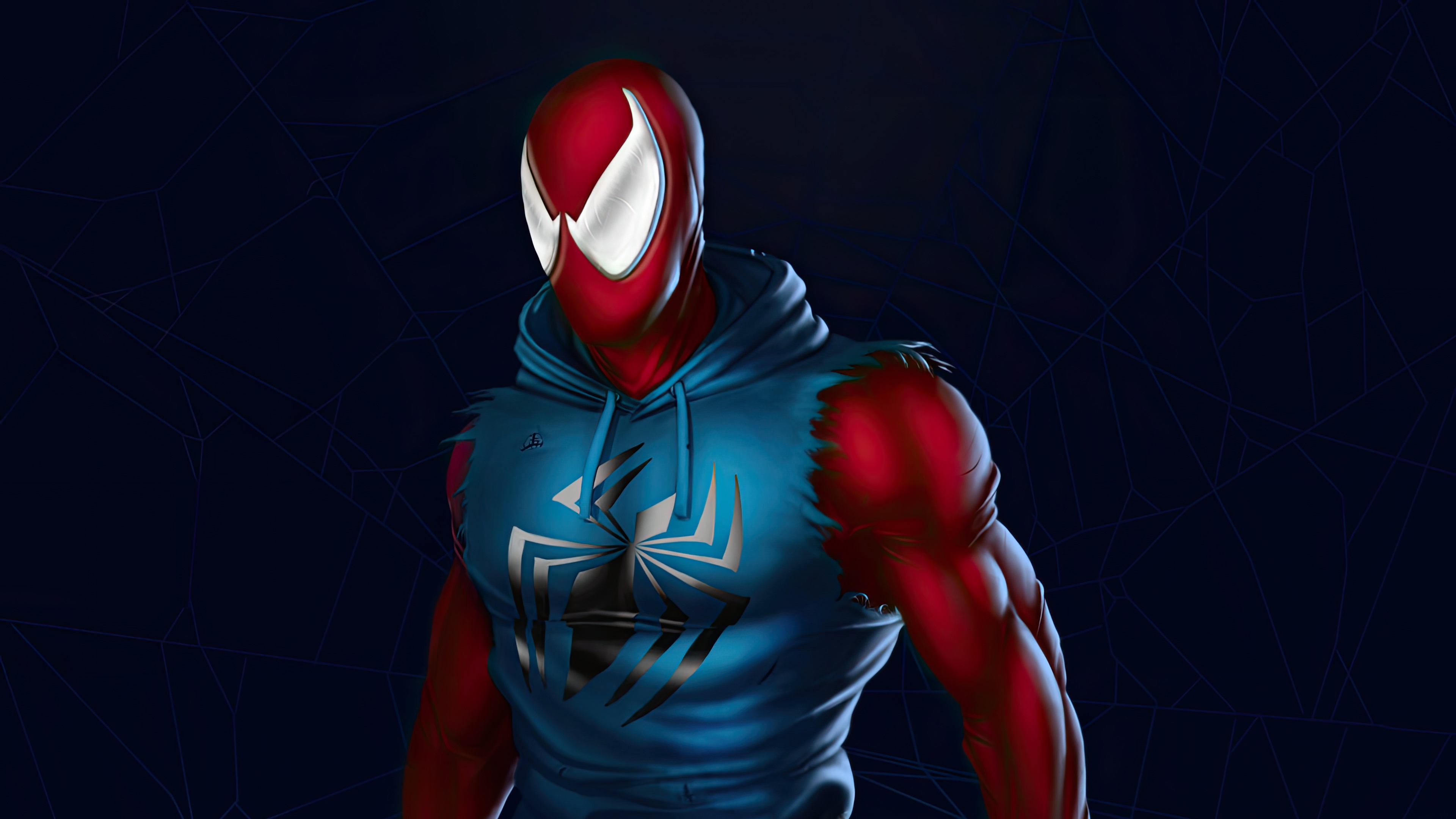 Scarlet Spider in a Blue Hoodie HD Wallpaper