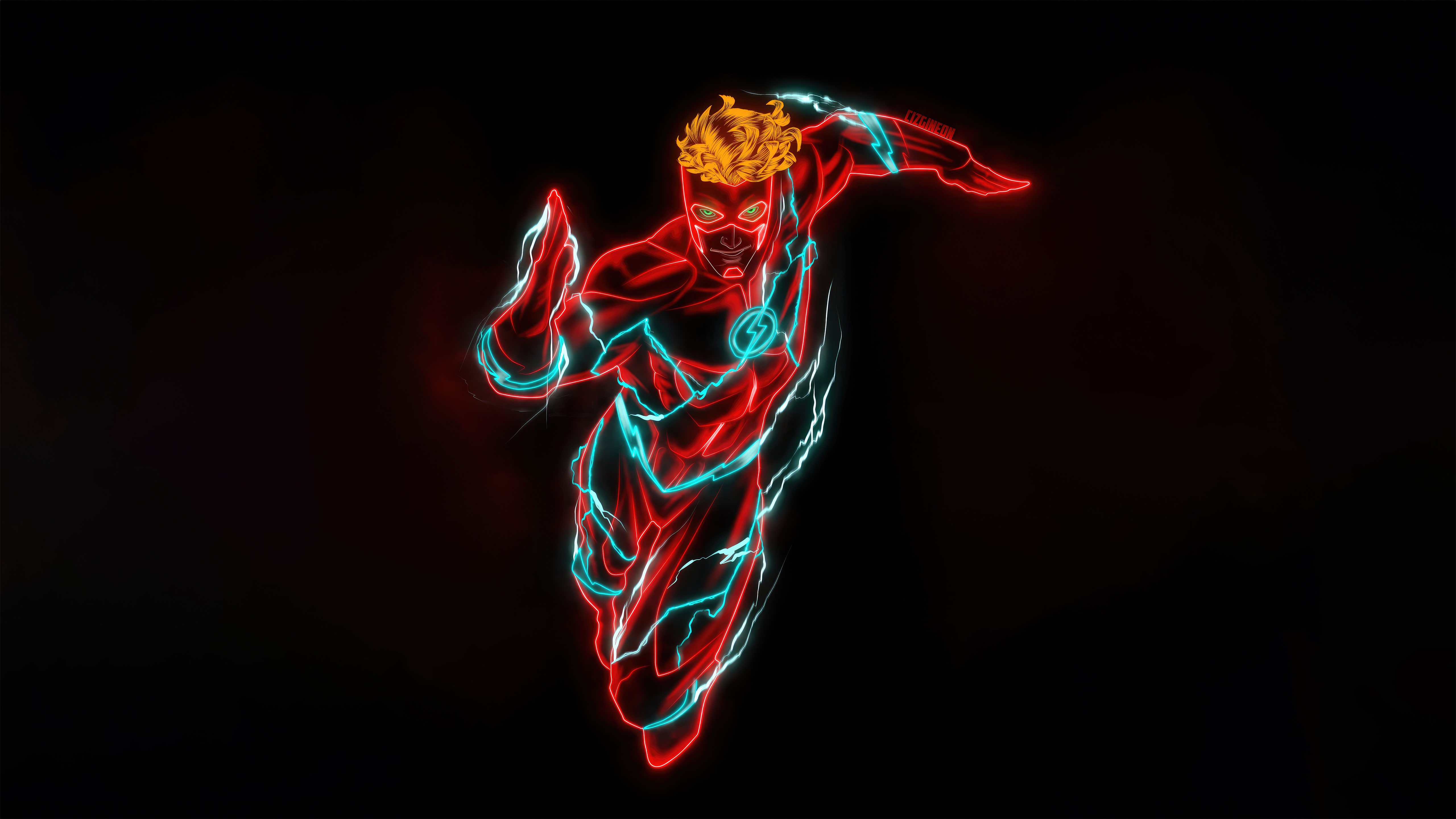 The Flash in Neon Style HD Wallpaper
