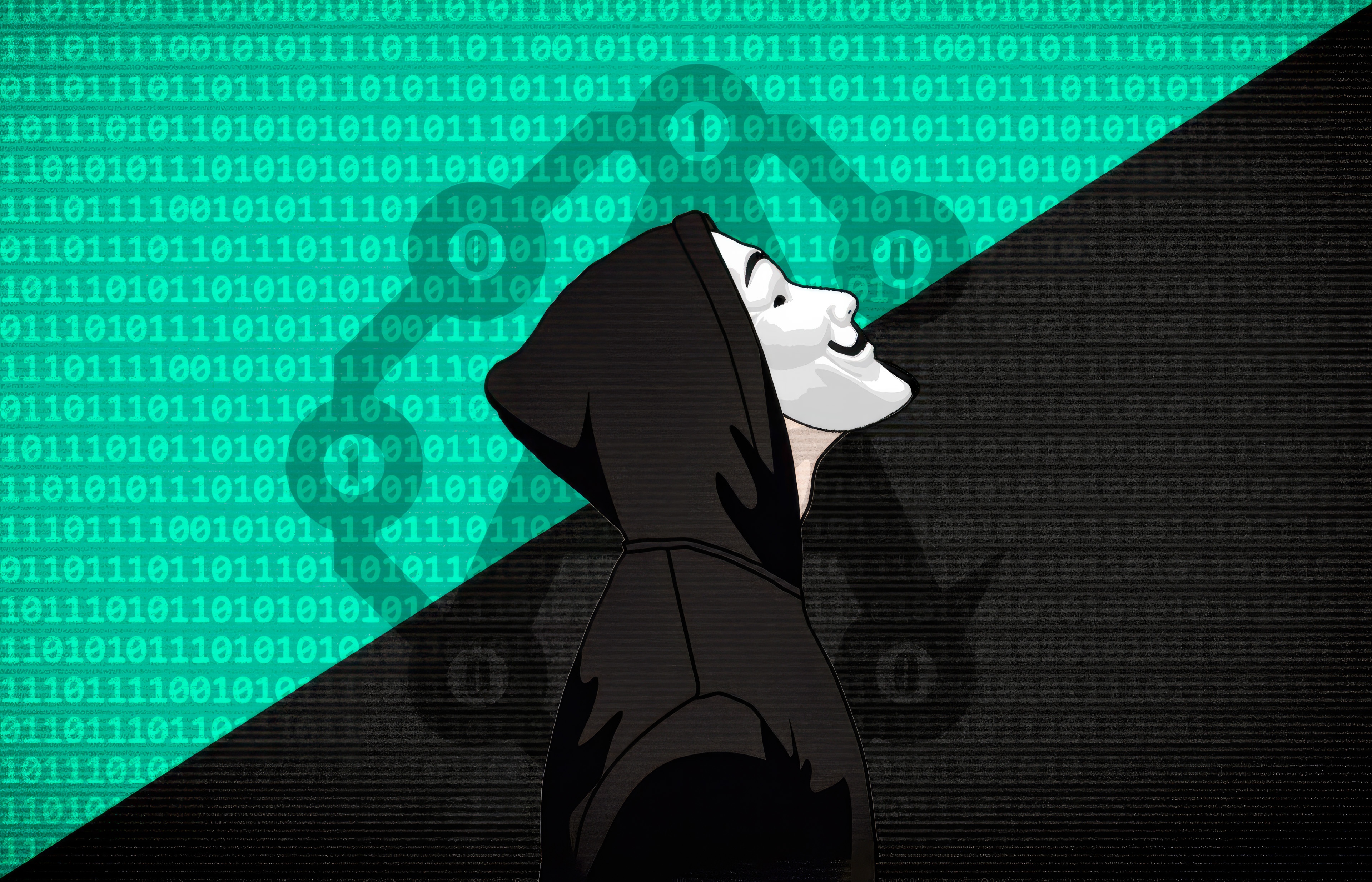Anonymous Hacker in Digital World HD Wallpaper