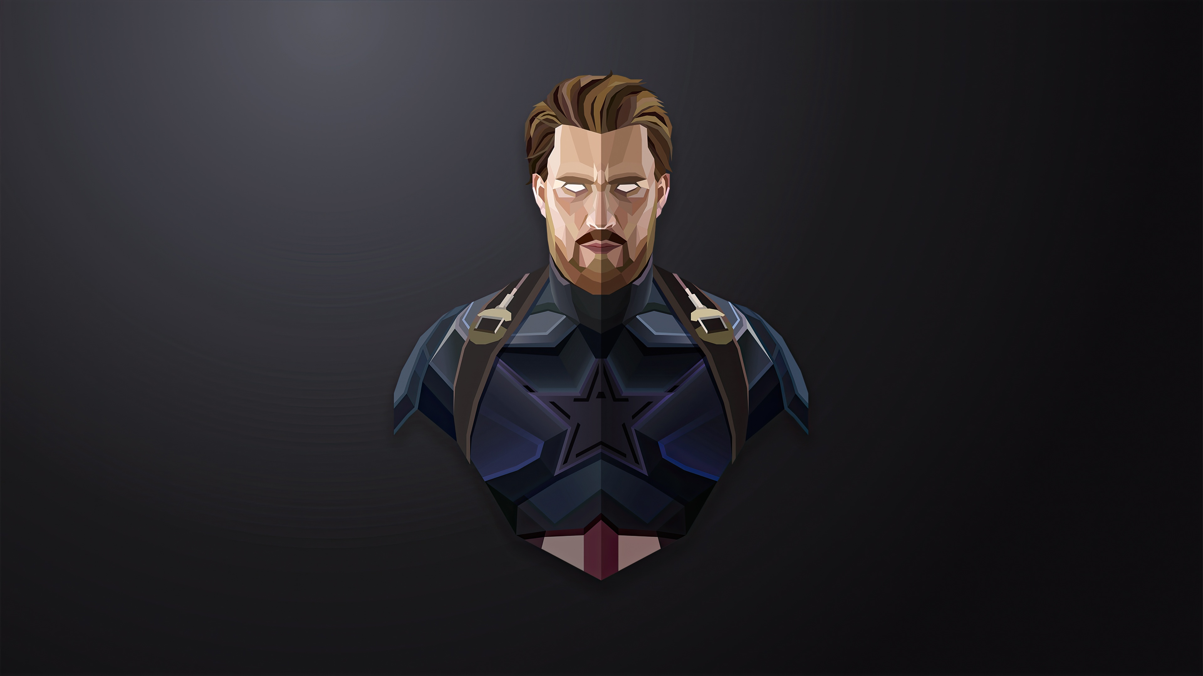 Captain America Low Poly Art HD Wallpaper