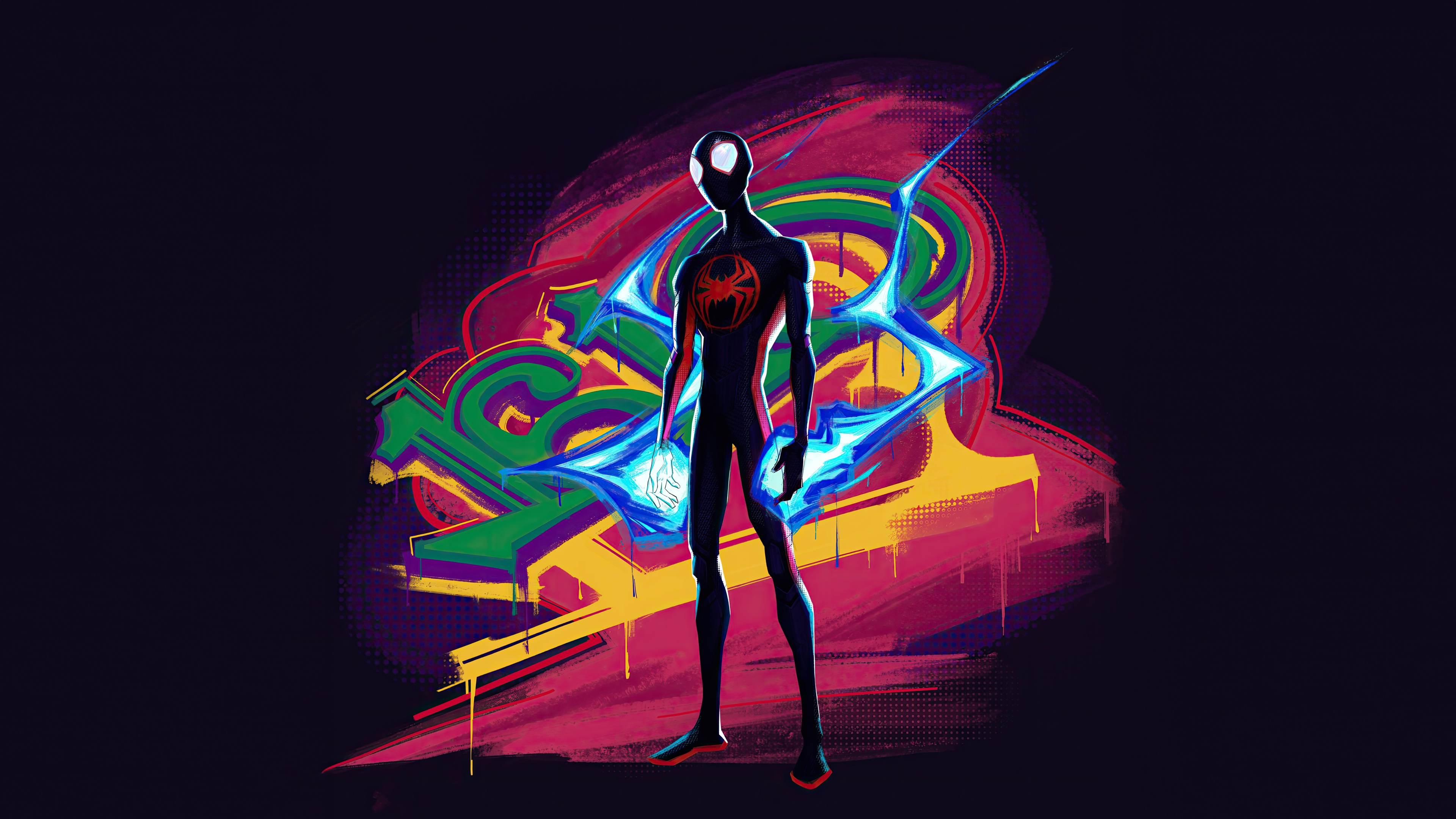 Miles Morales with Graffiti Background HD Wallpaper