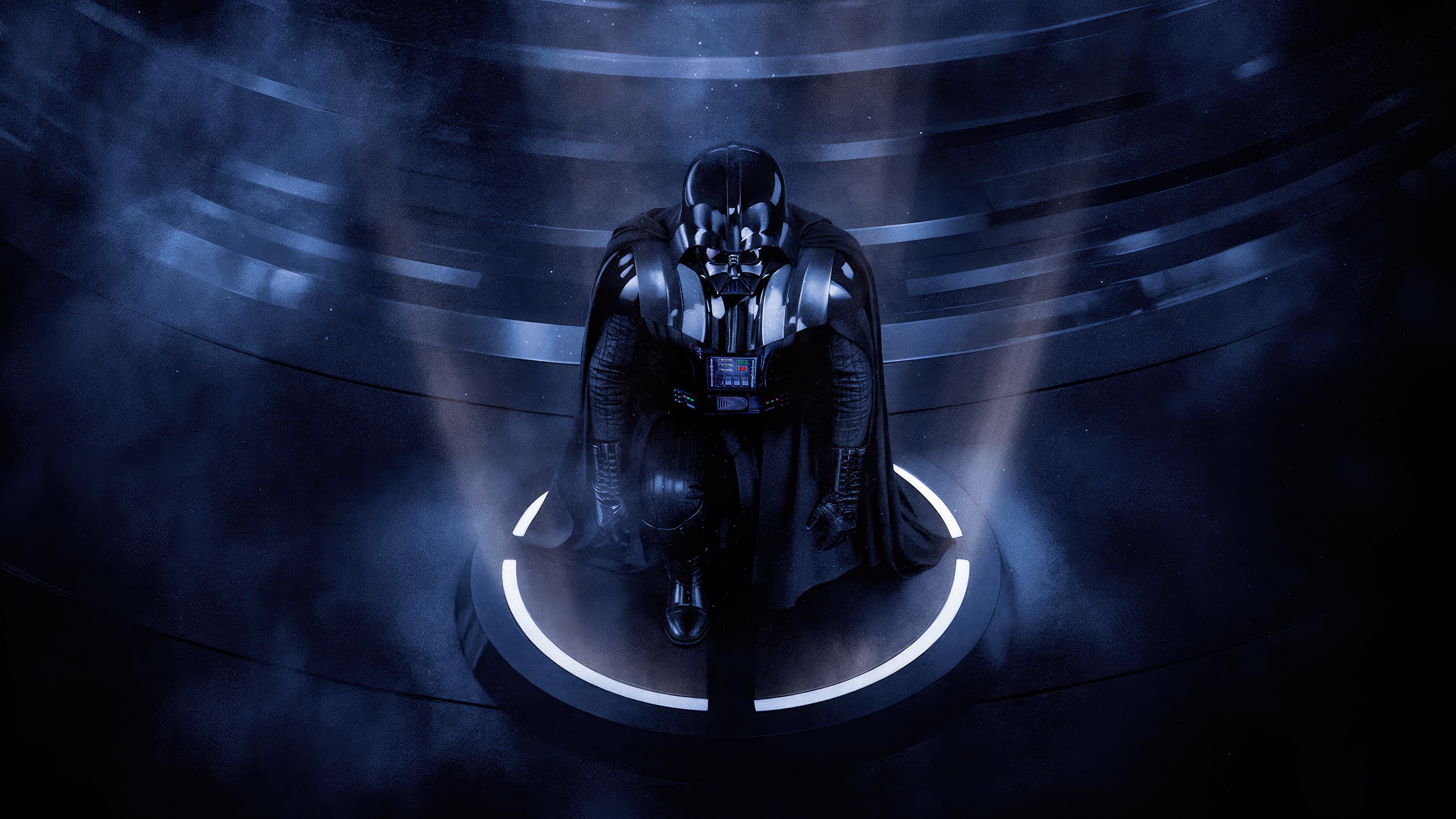 Darth Vader Kneeling on a Circular Platform HD Wallpaper