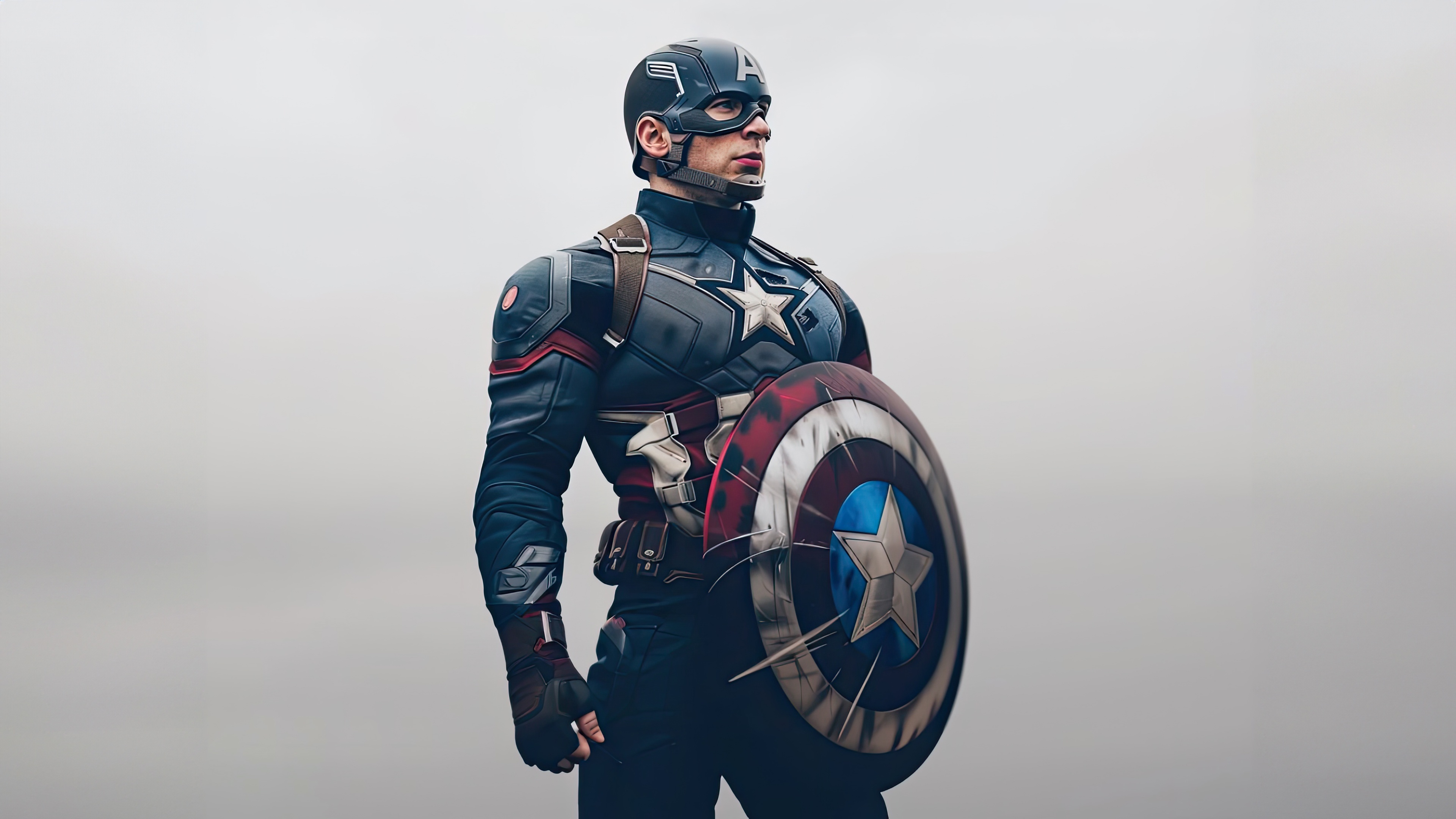 Captain America holding his shield HD Wallpaper