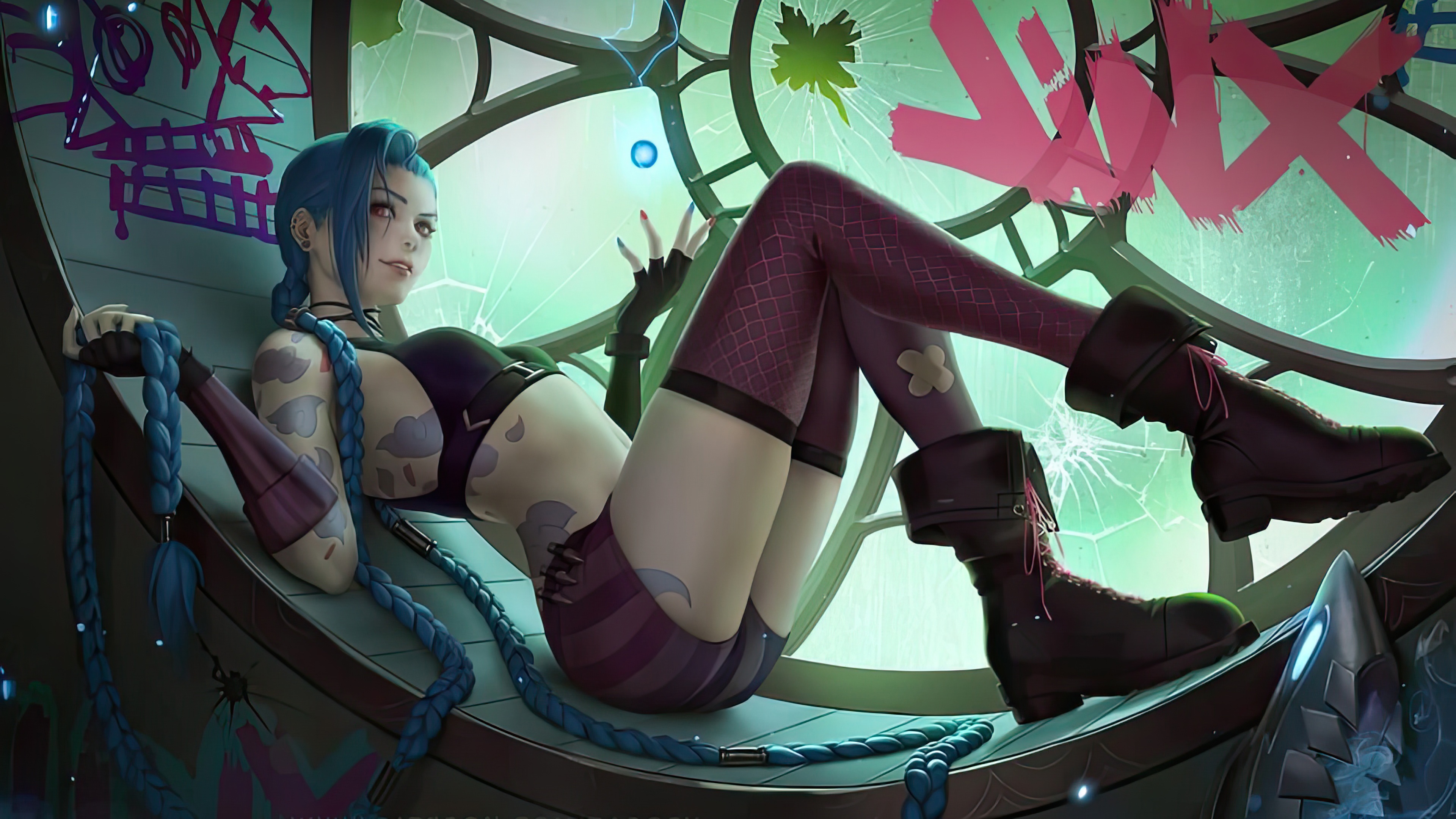 Jinx from League of Legends artwork HD Wallpaper