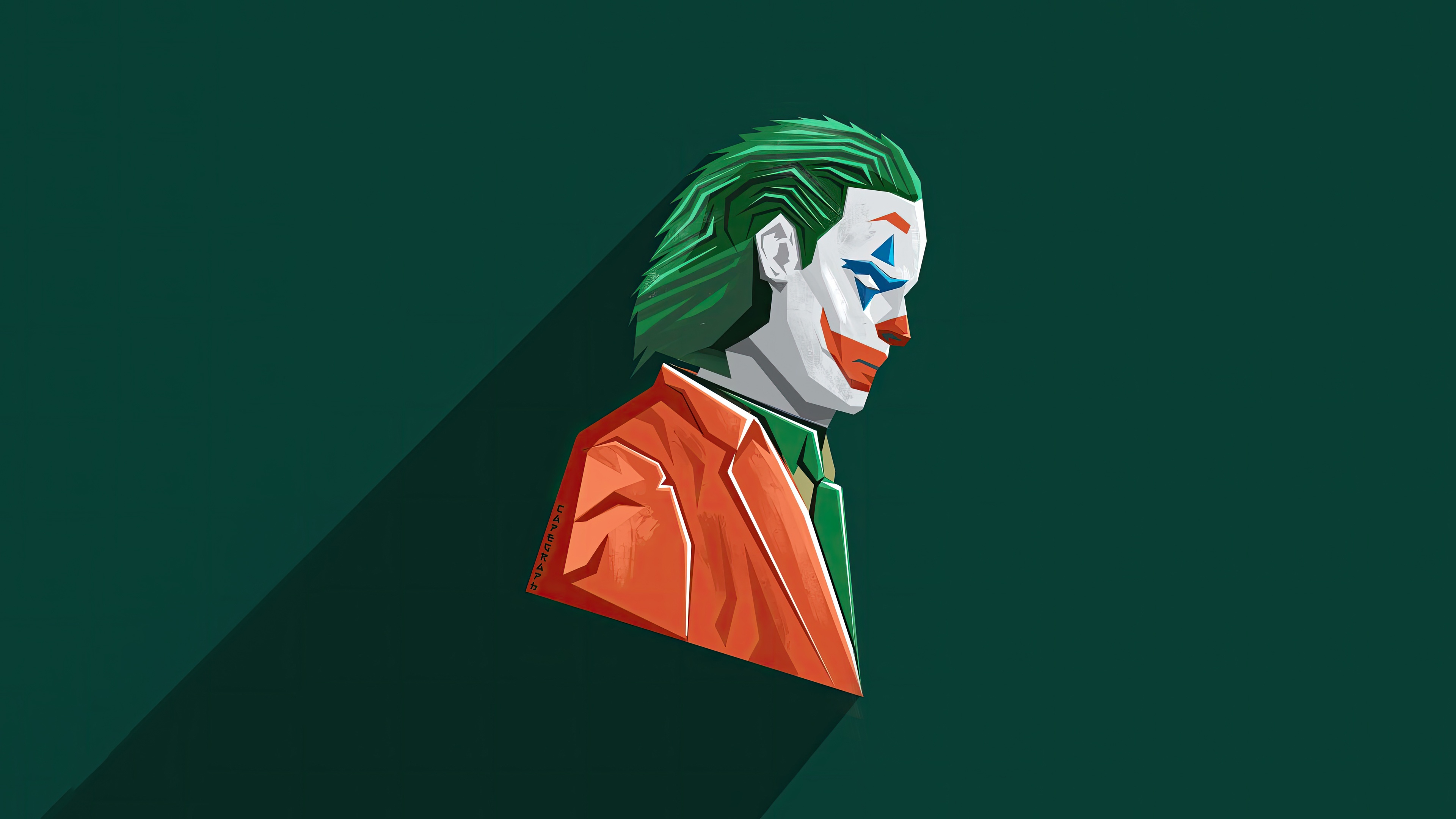 Joker in a suit with clown makeup HD Wallpaper
