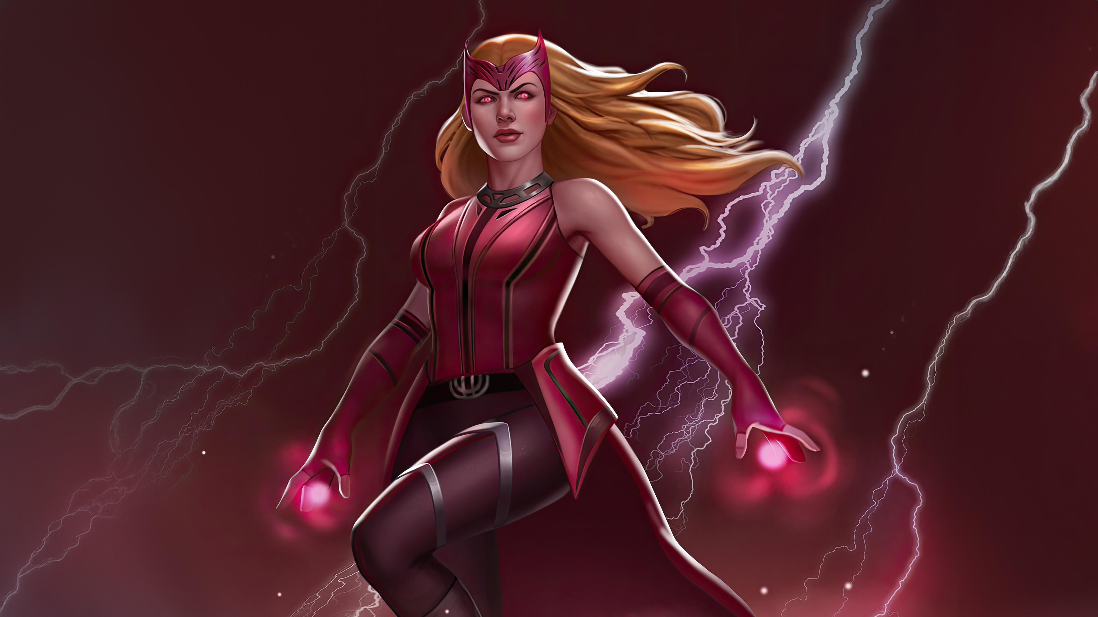 Scarlet Witch with Lightning HD Wallpaper