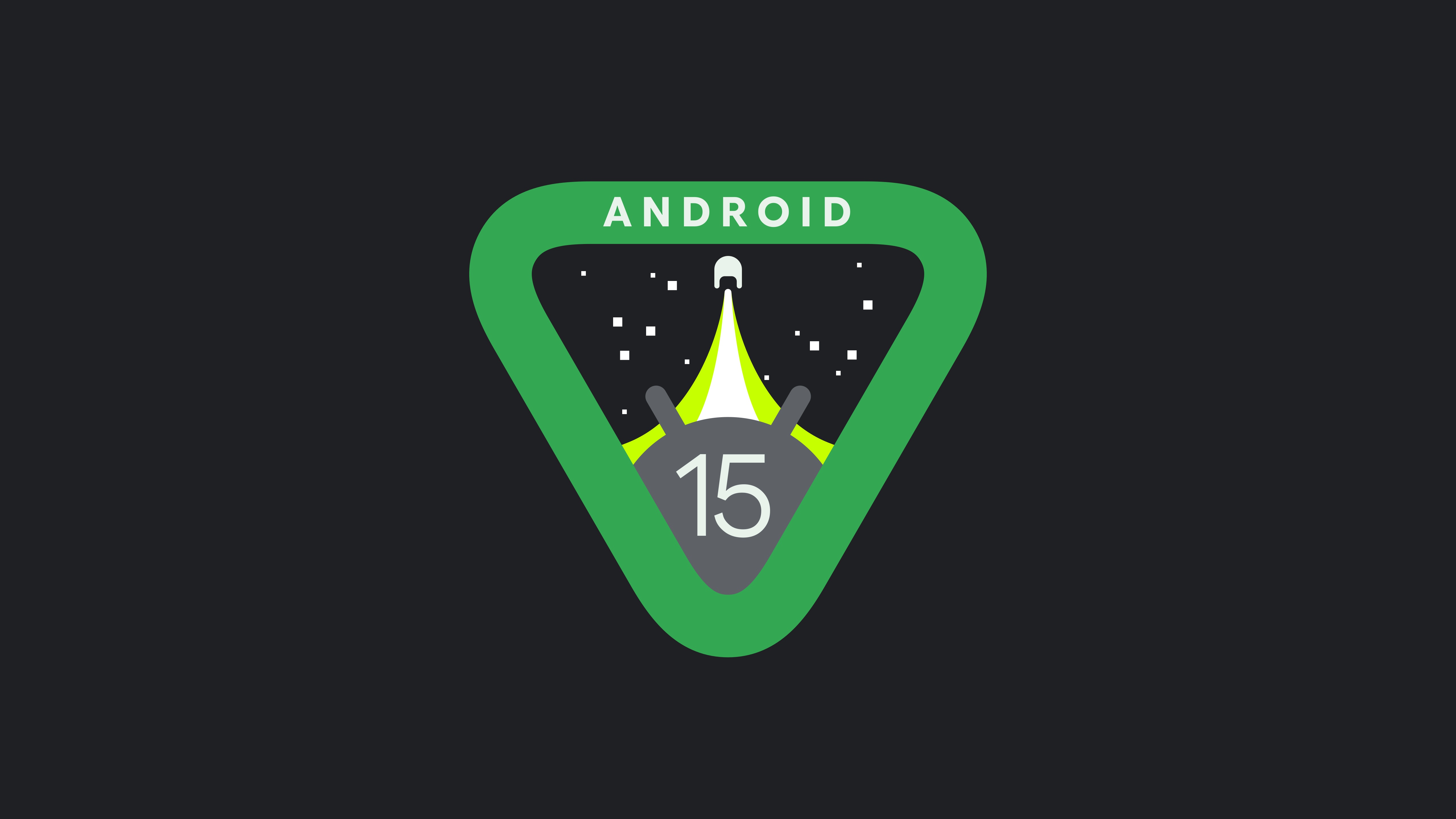 Android 15 Logo with Rocket Launch HD Wallpaper