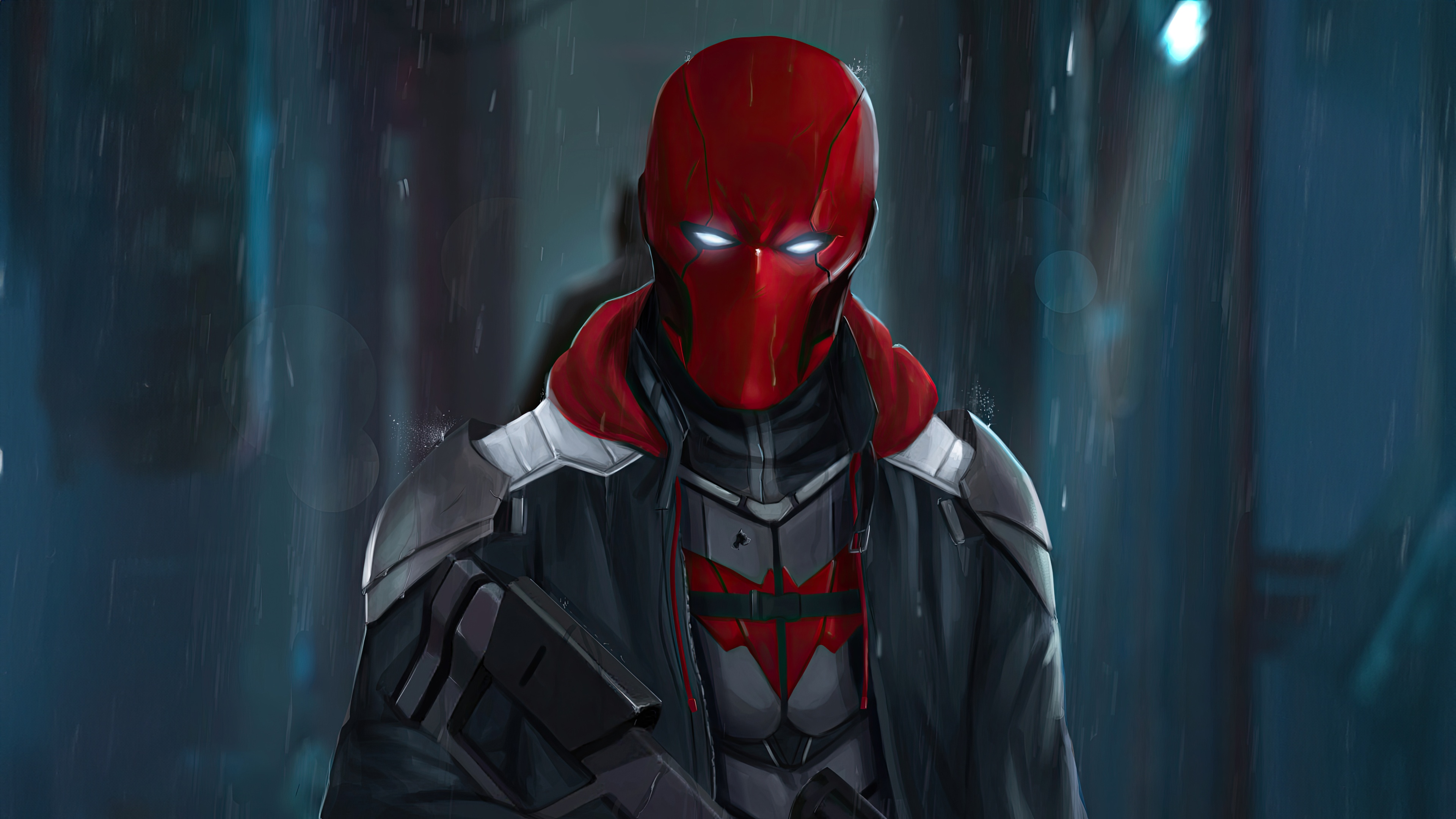 Red Hood in the Rain HD Wallpaper