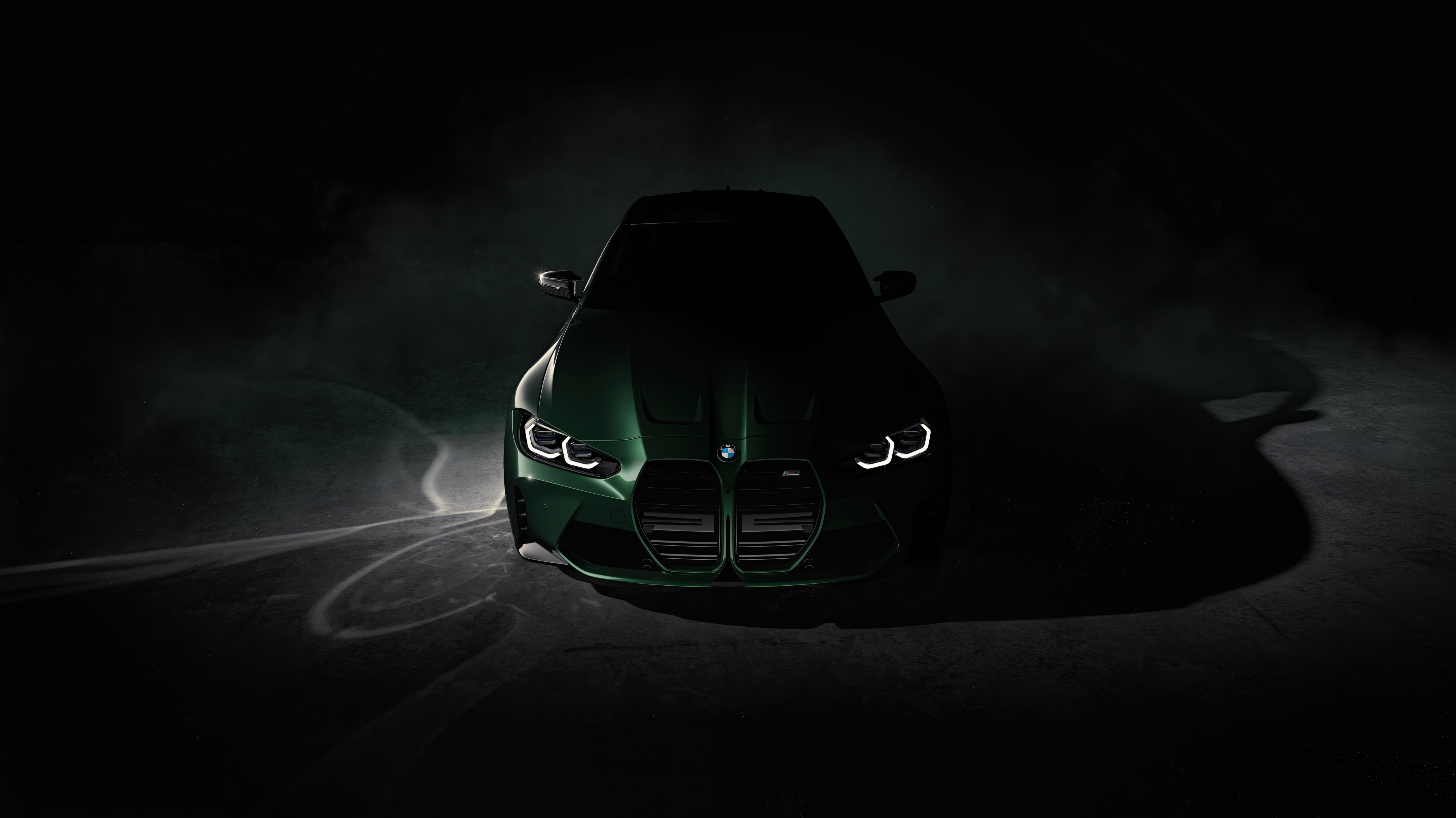 Green BMW M3 Competition Front View HD Wallpaper