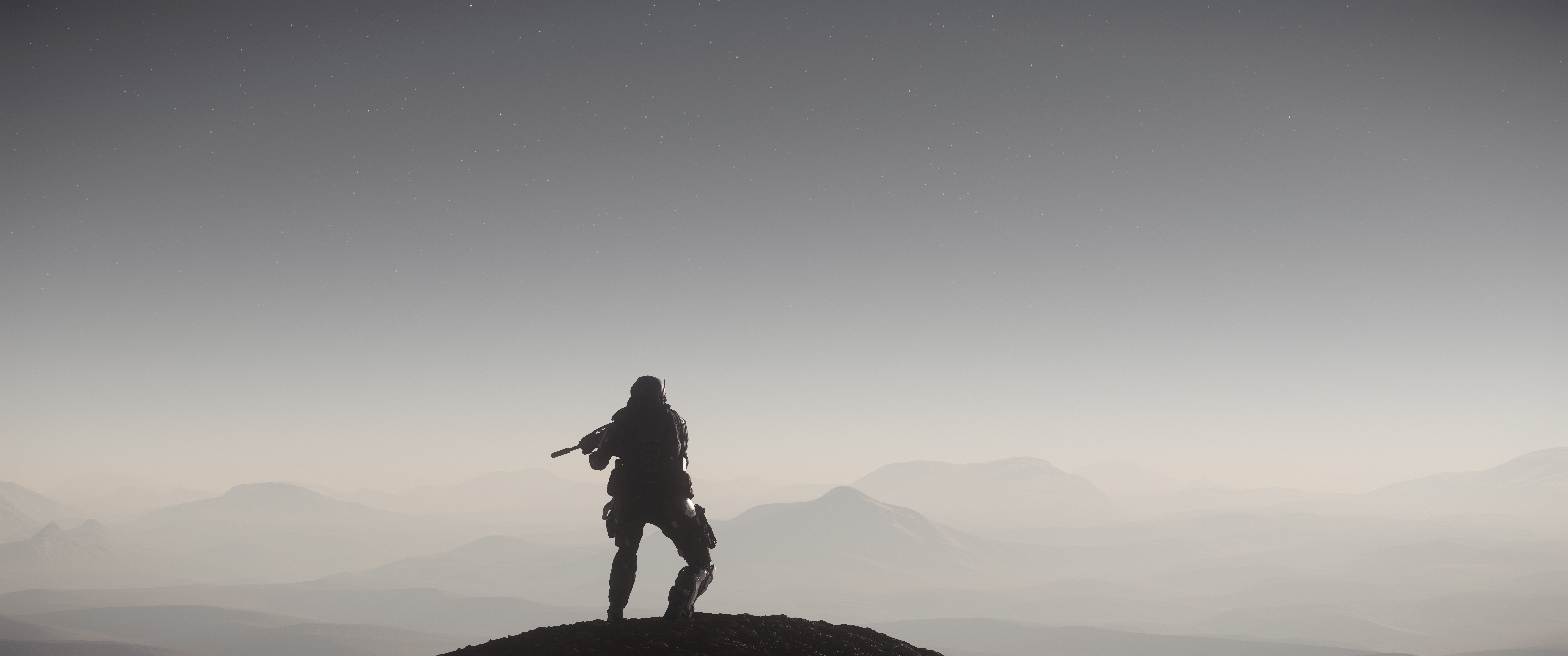 Star Citizen Scout on a mountain peak HD Wallpaper