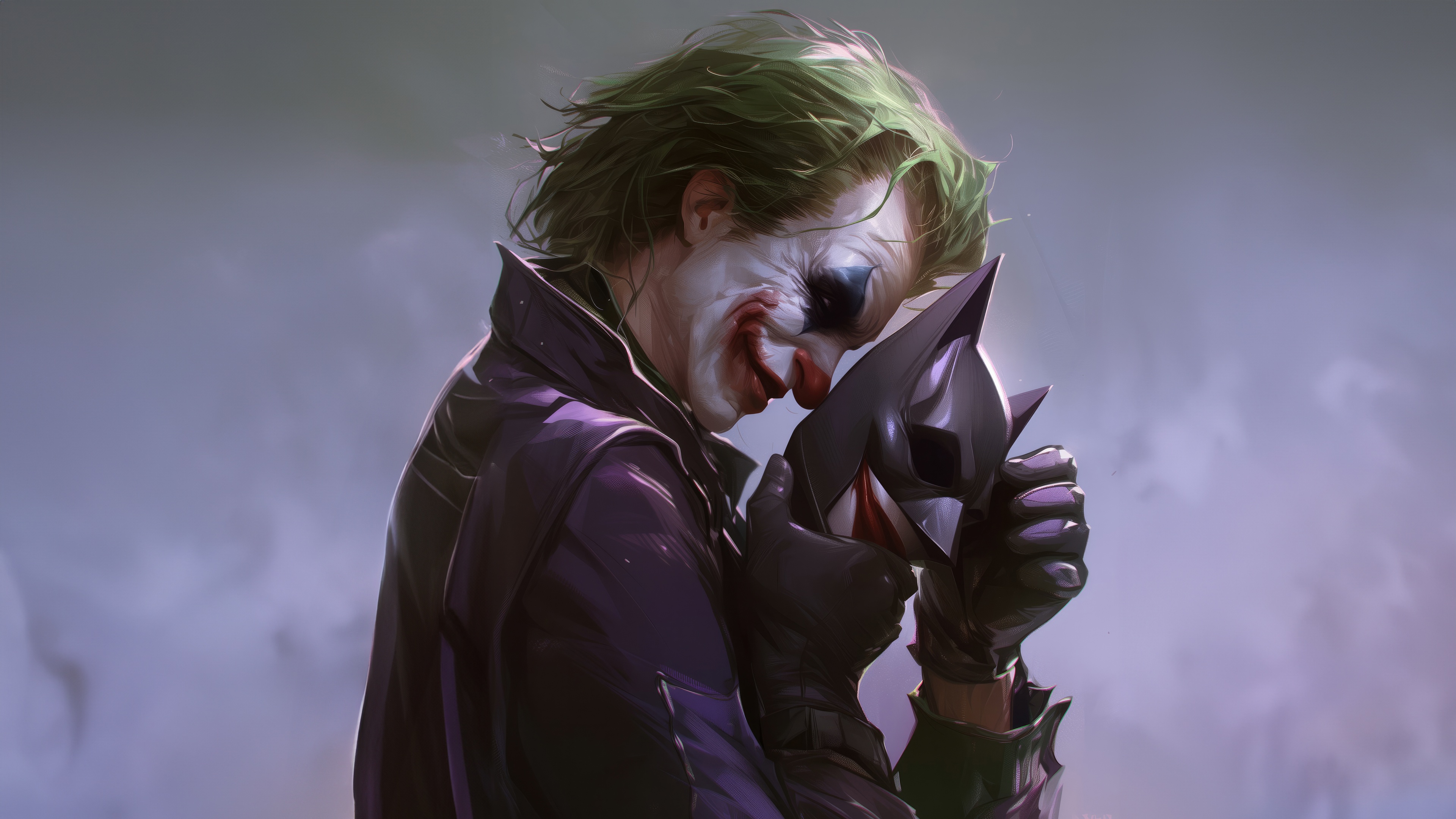 Joker holding Batman's cowl HD Wallpaper