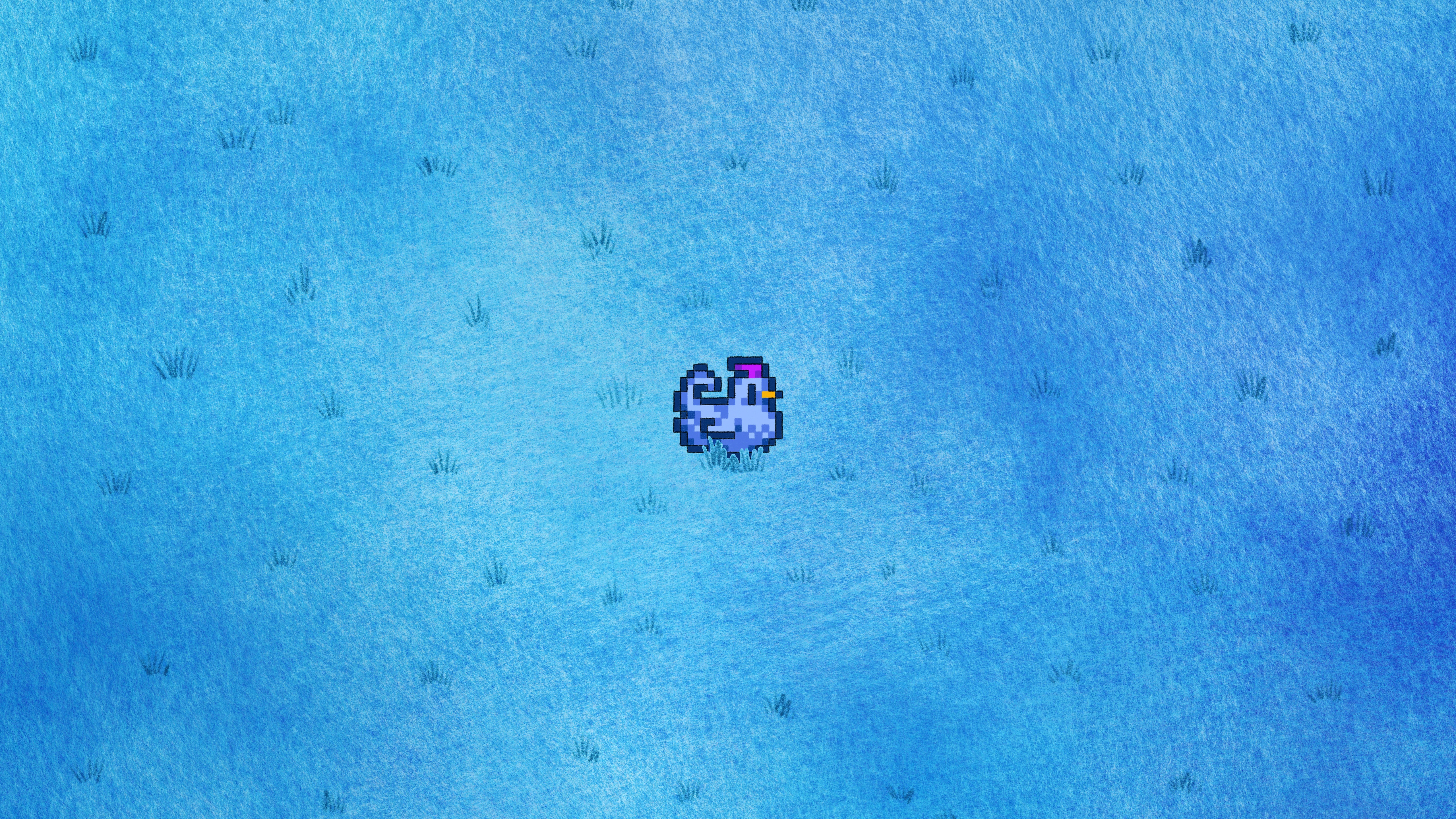Stardew Valley Blue Chicken in Snowy Field HD Wallpaper