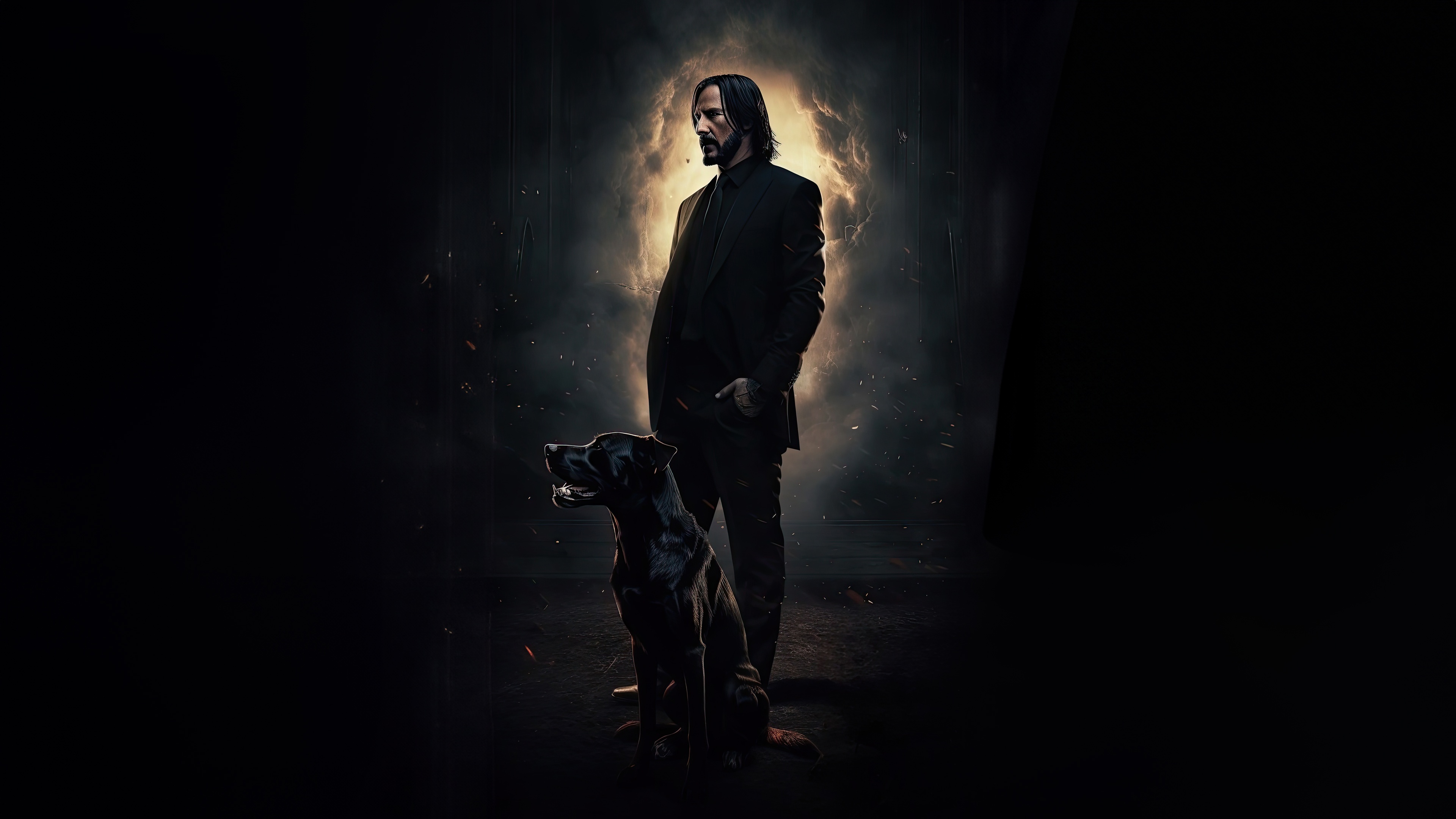 John Wick and his dog HD Wallpaper