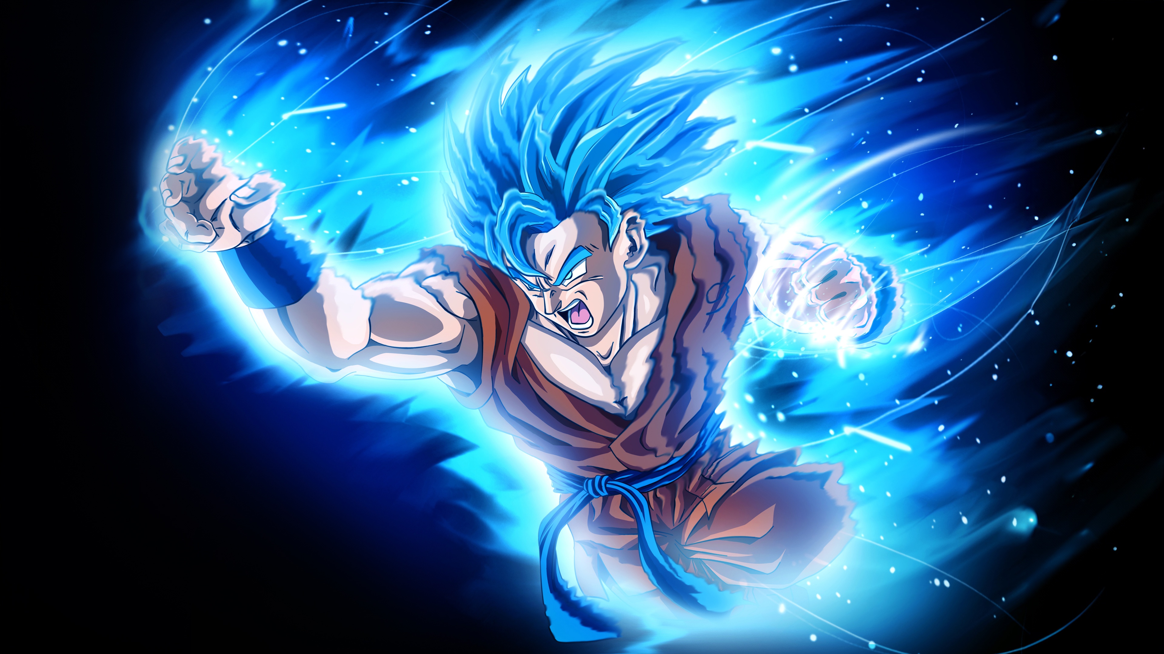 Goku in Super Saiyan Blue form HD Wallpaper