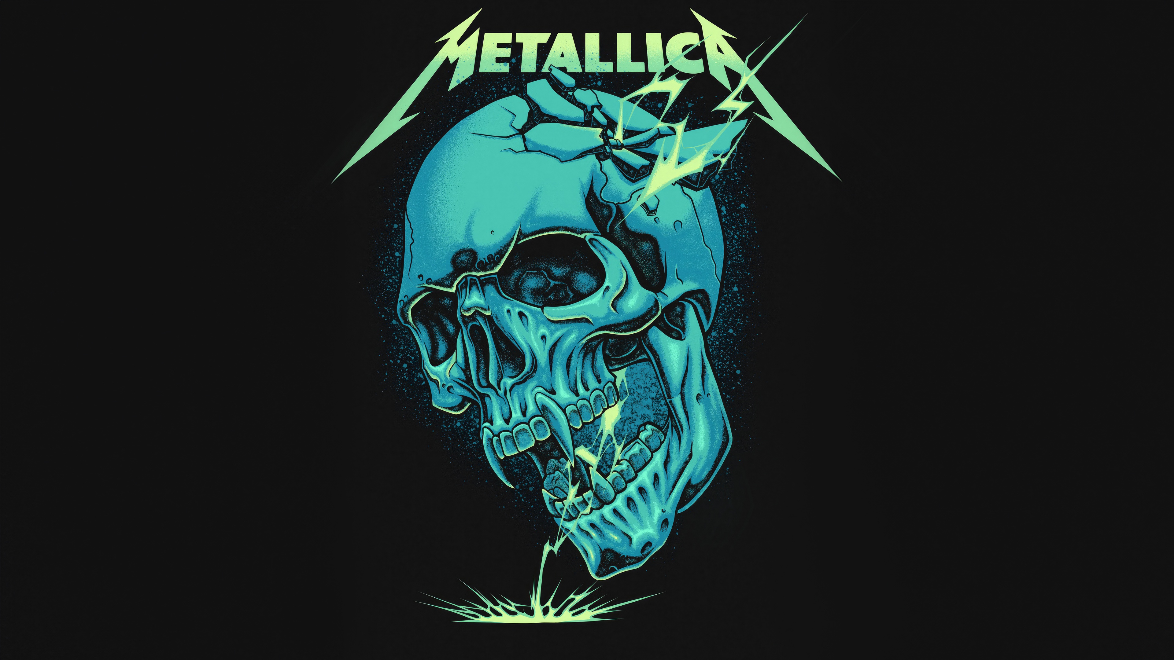 Metallica skull with lightning HD Wallpaper