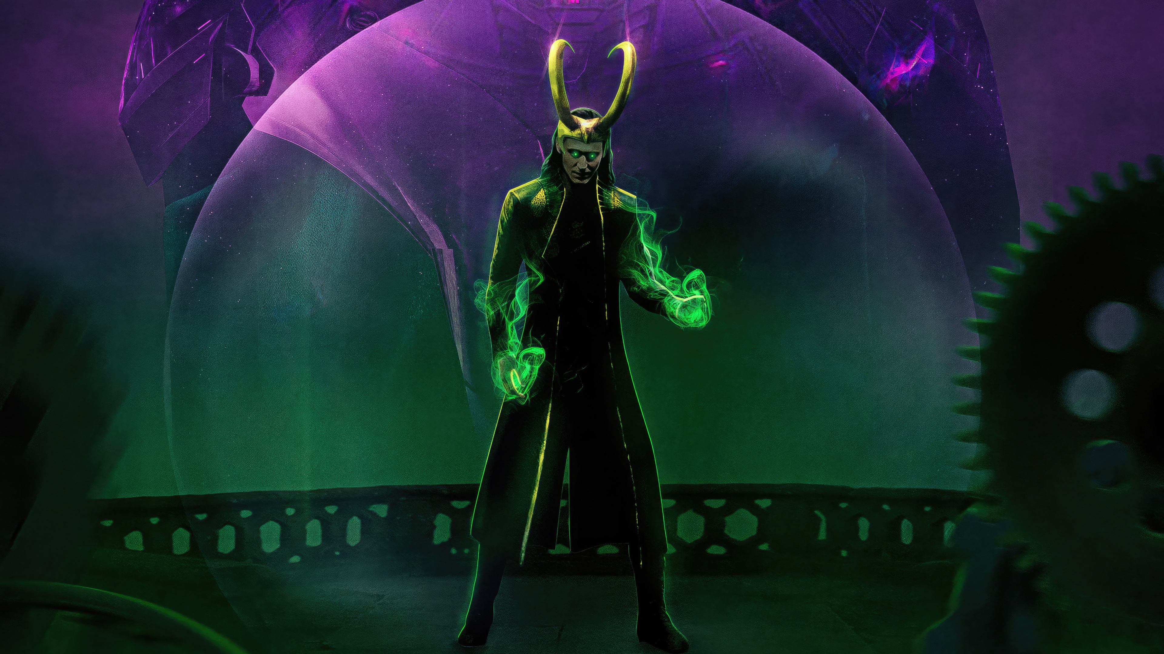 Loki with green energy HD Wallpaper