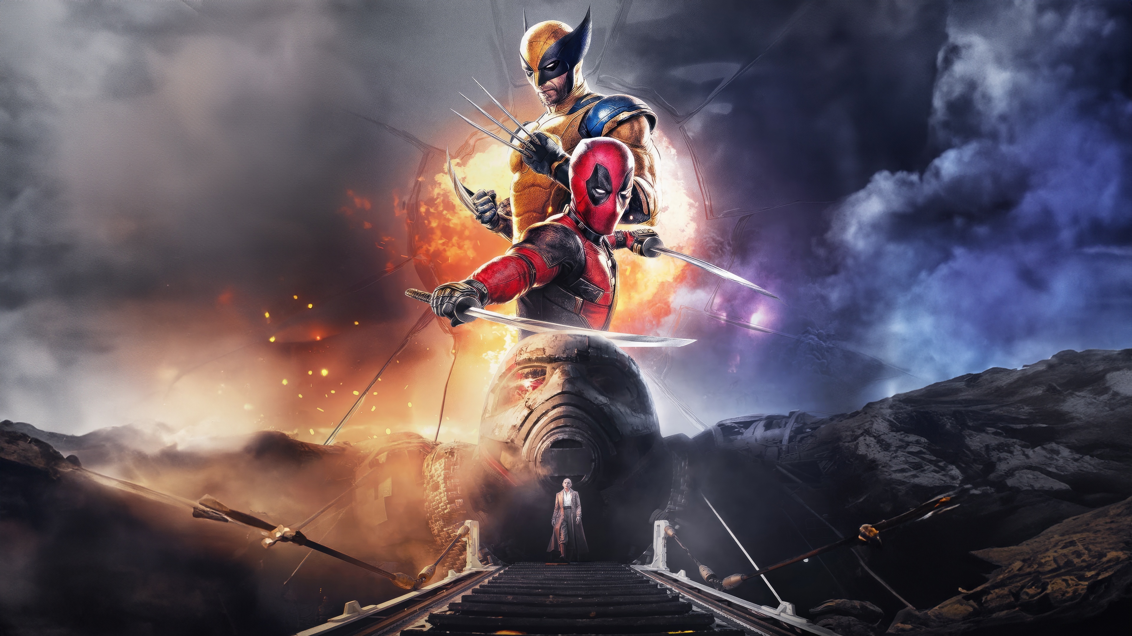 Deadpool And Wolverine Reign Over Storms HD Wallpaper