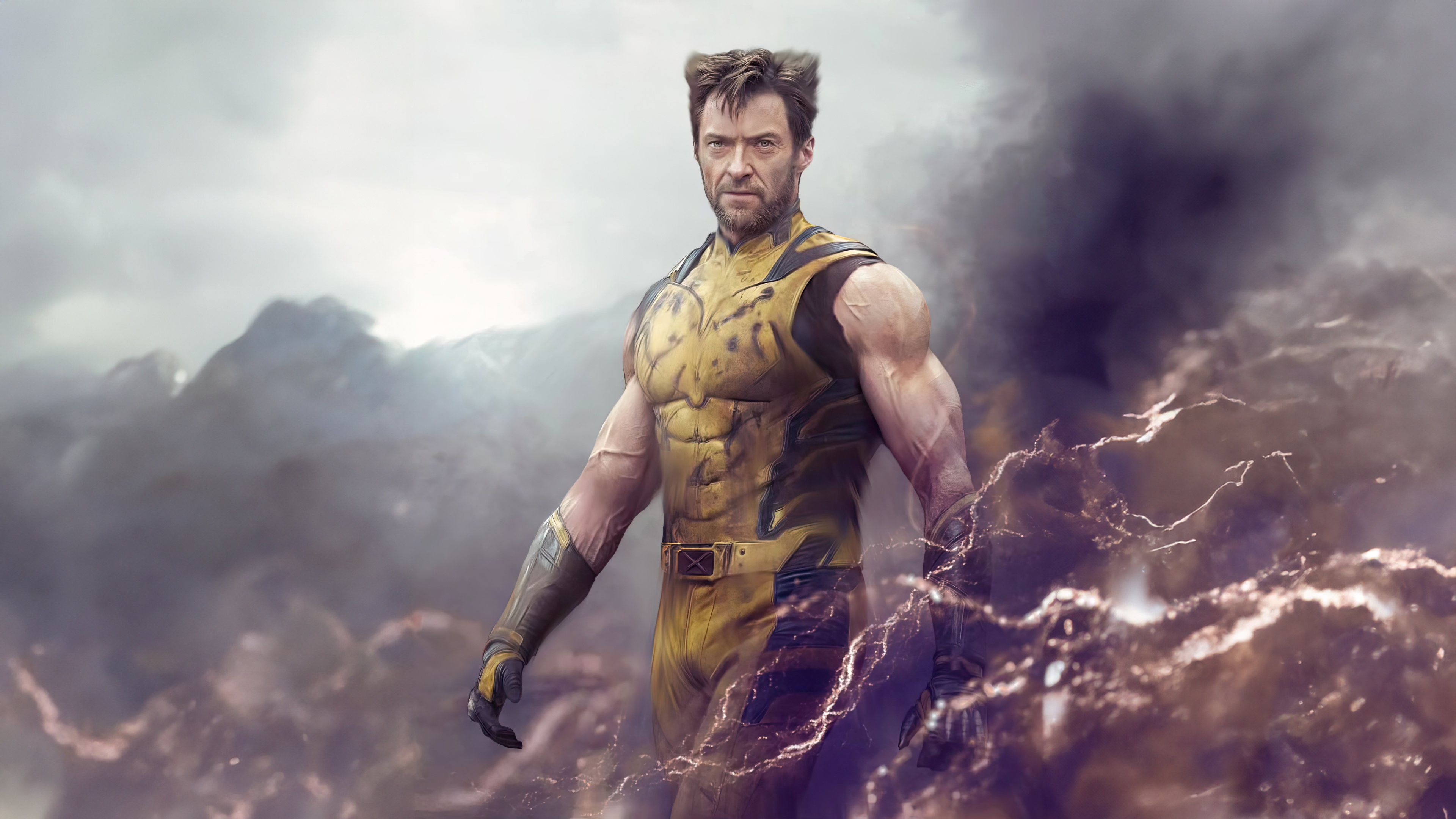Wolverine in a yellow and black suit HD Wallpaper