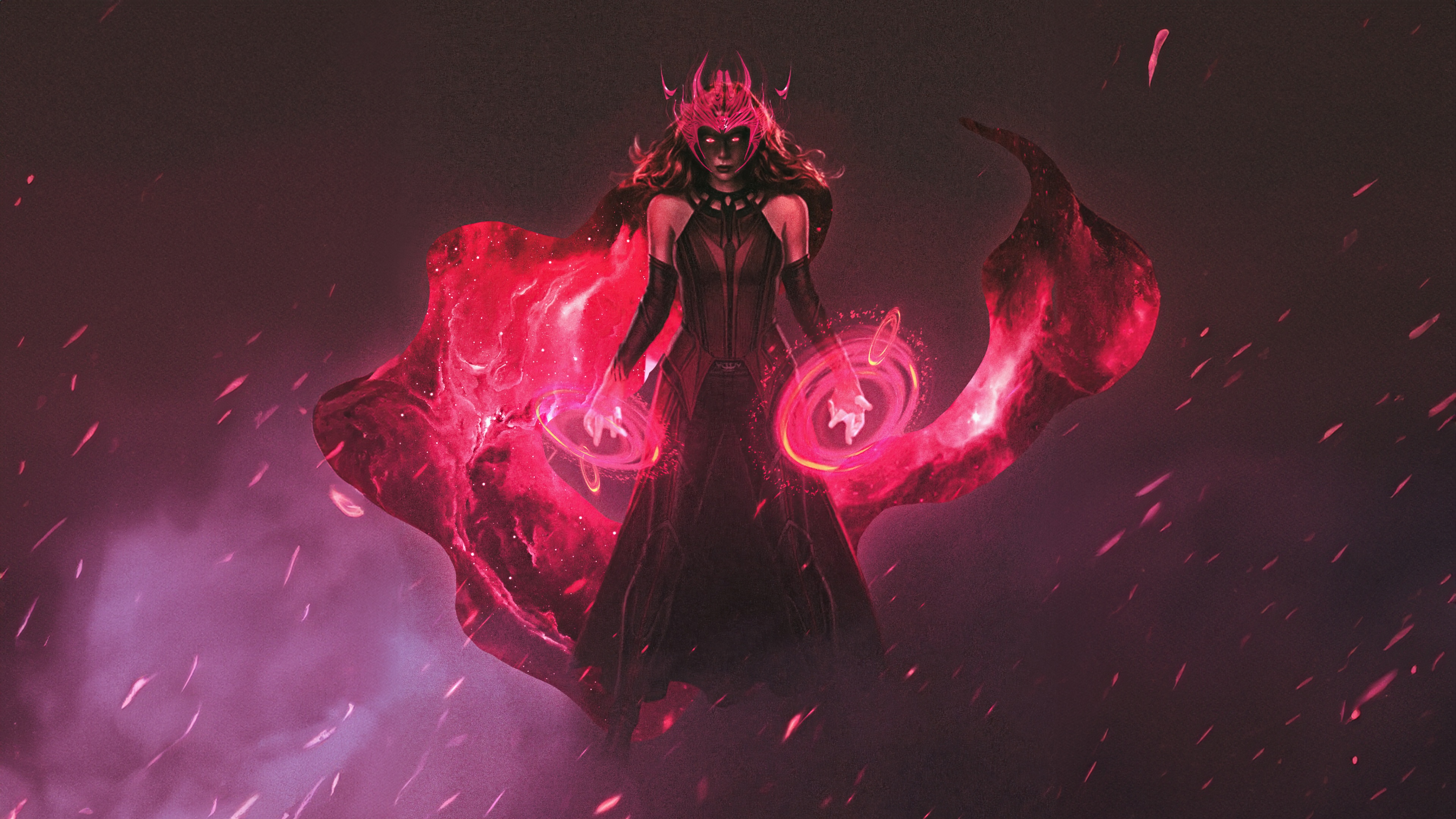 Scarlet Witch with red energy HD Wallpaper