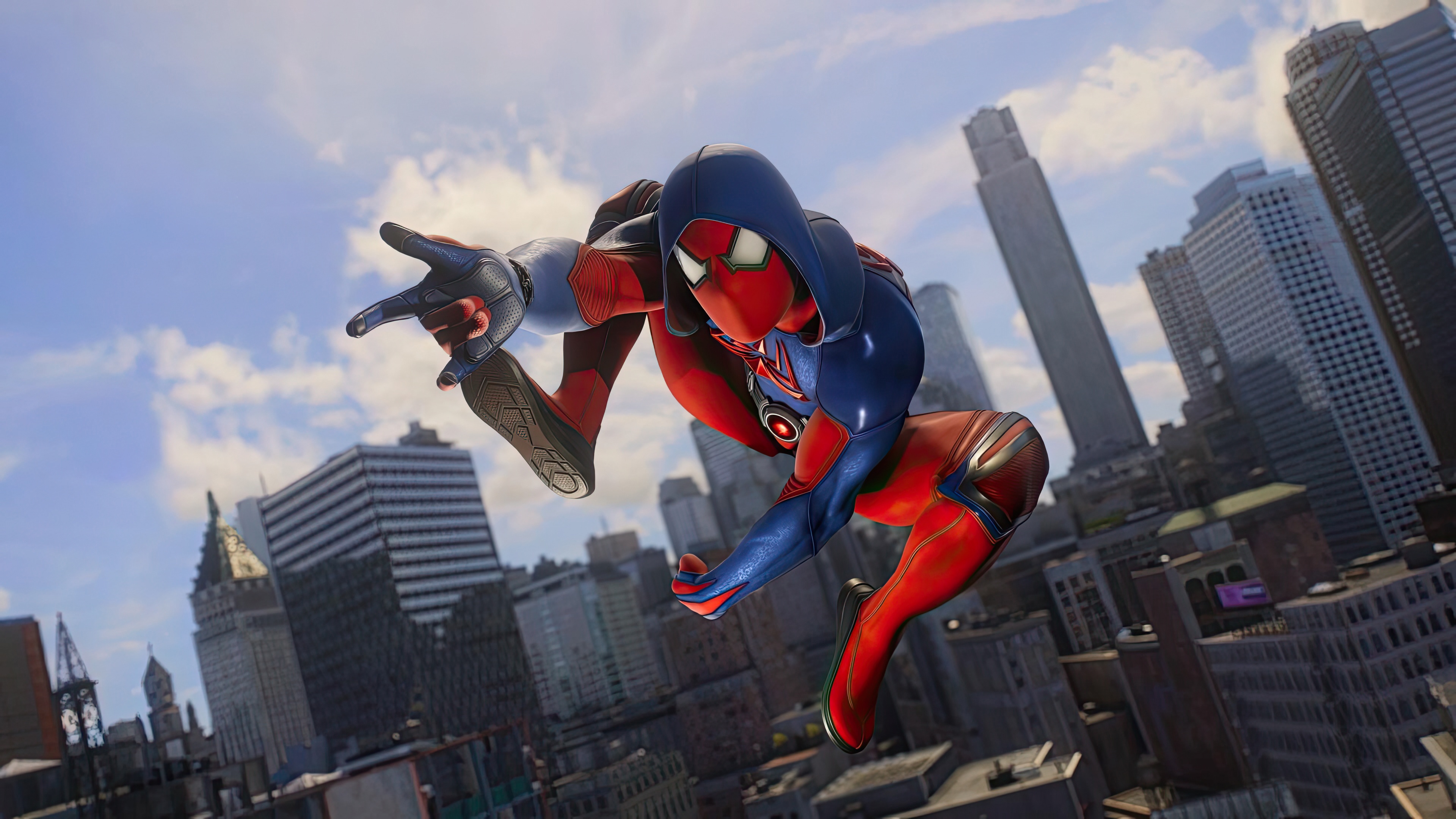 Spider-Man 2 Swinging Through the City HD Wallpaper