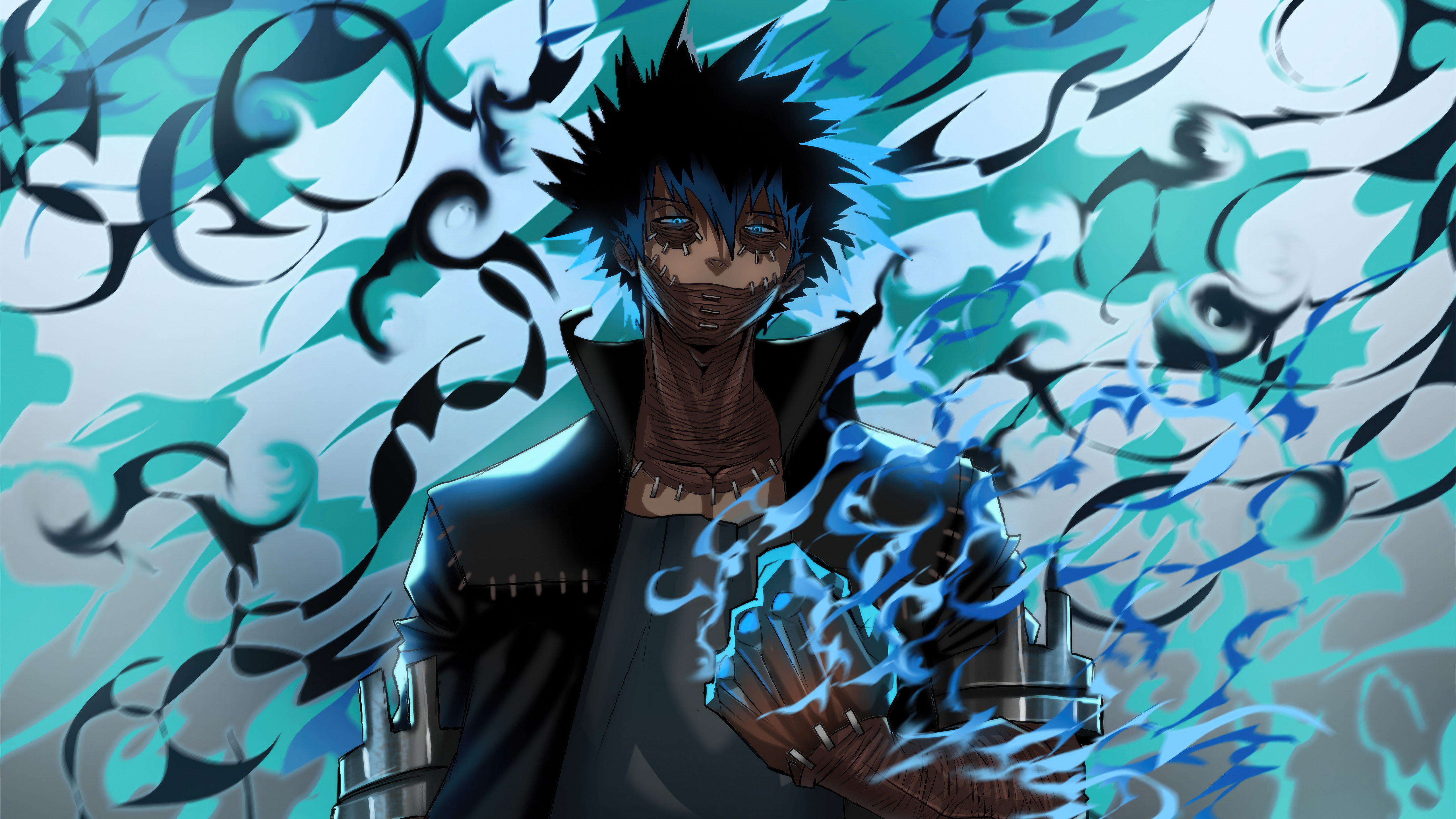 Dabi from My Hero Academia with blue flames HD Wallpaper