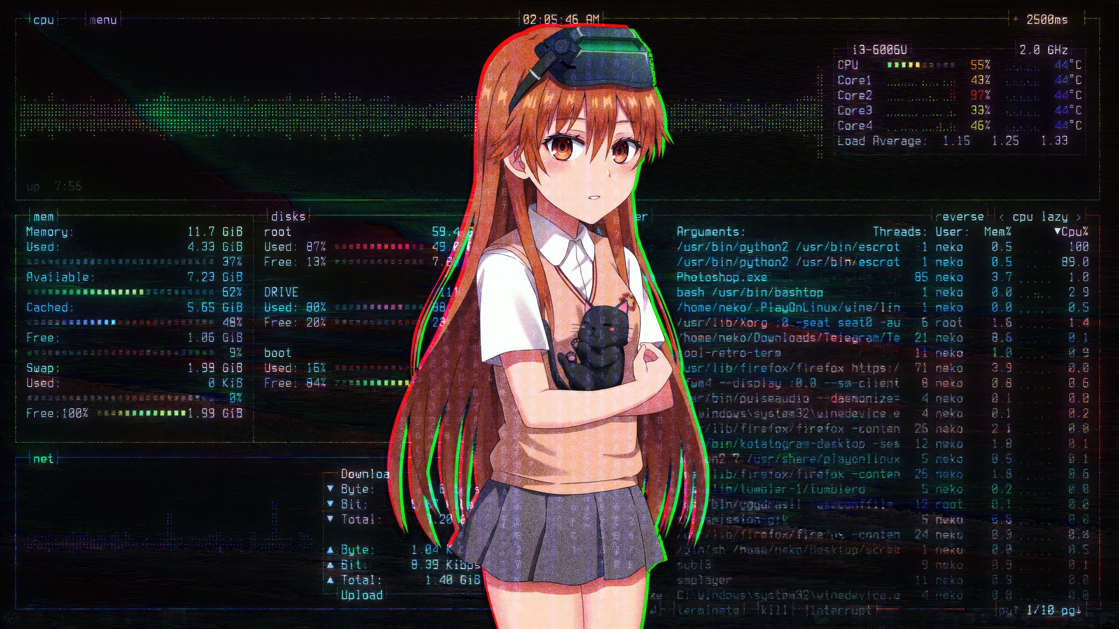 Mikoto Misaka as a Programmer HD Wallpaper