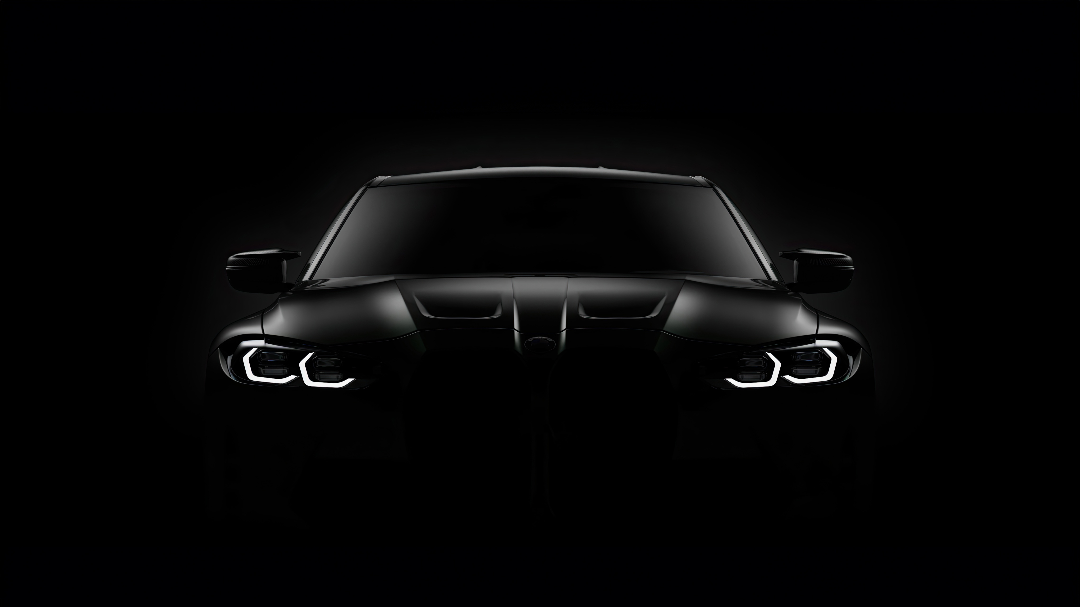 Matt Black BMW M3 Competition Front View HD Wallpaper