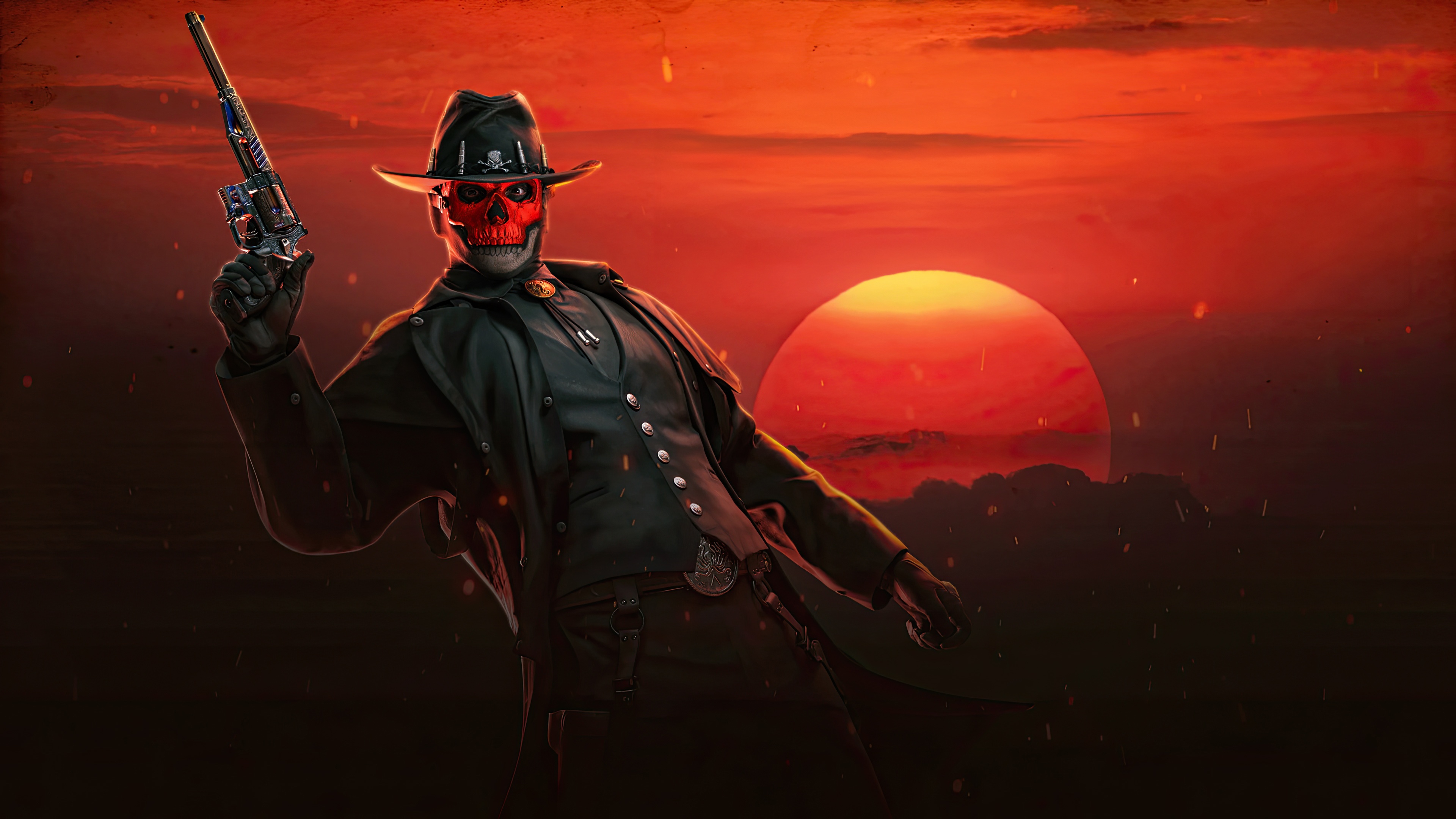 Call of Duty Gunslinger Ghost with Red Skull Mask HD Wallpaper