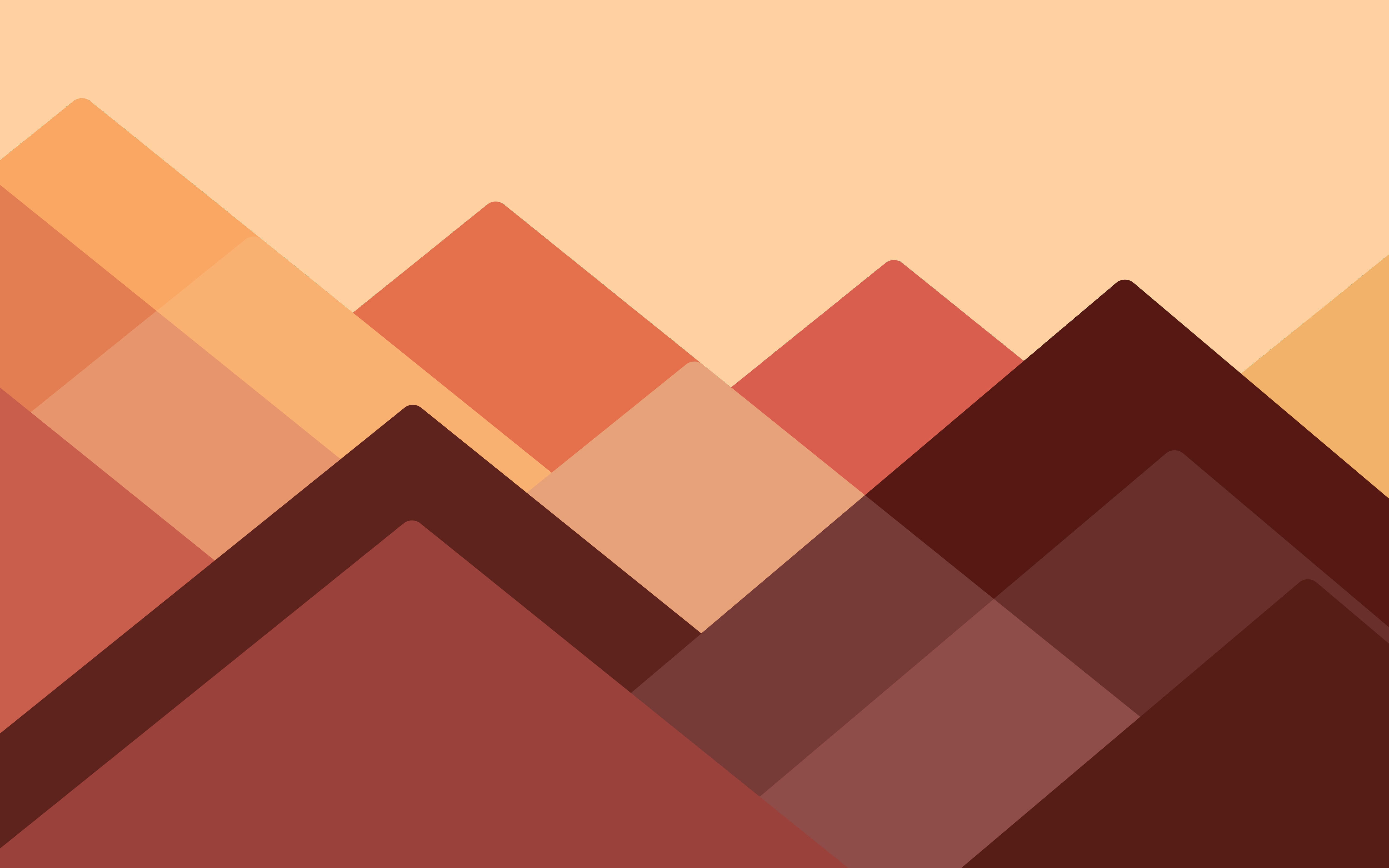 Abstract Red Mountains Landscape HD Wallpaper