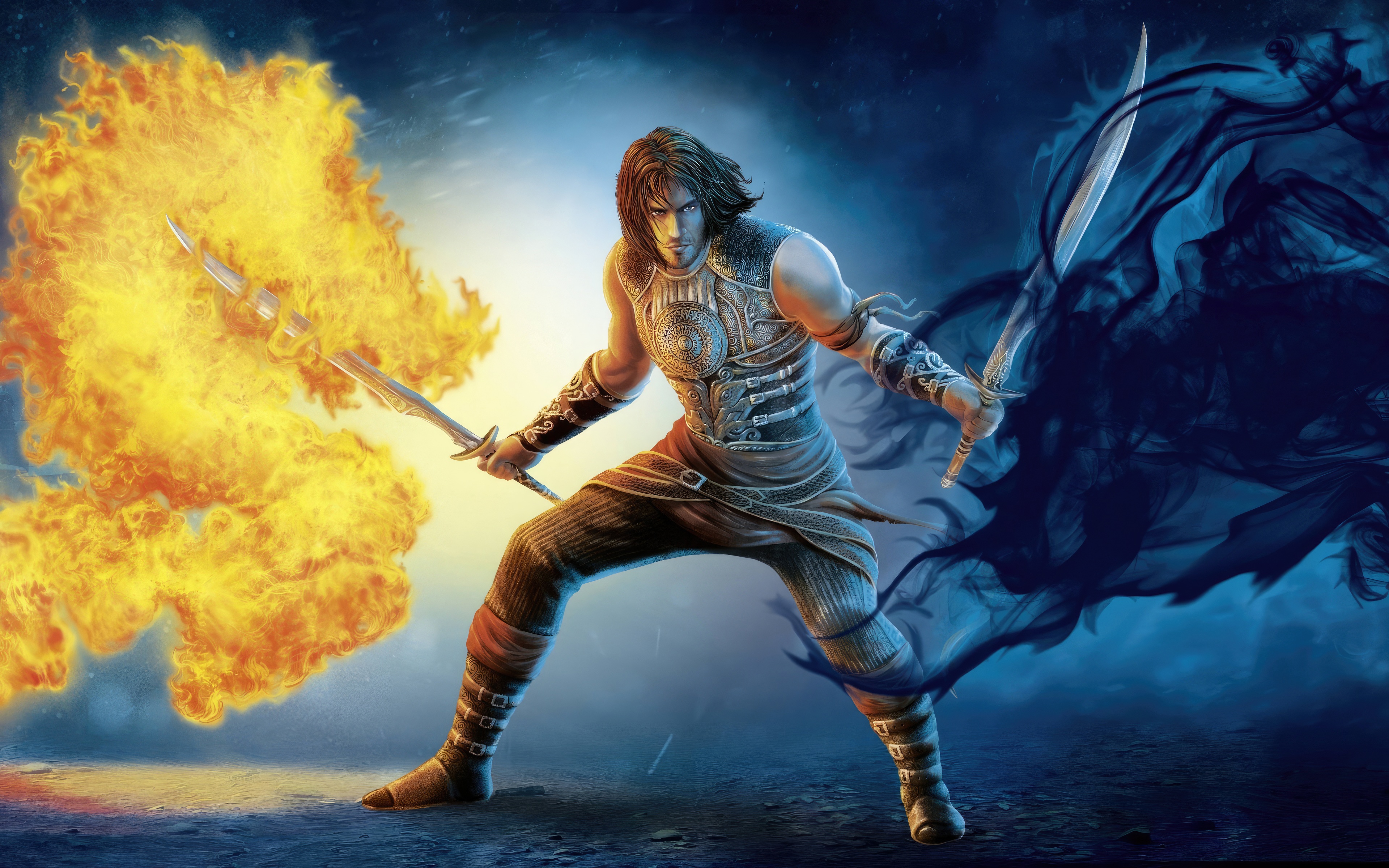 Prince of Persia with Fire and Shadow HD Wallpaper
