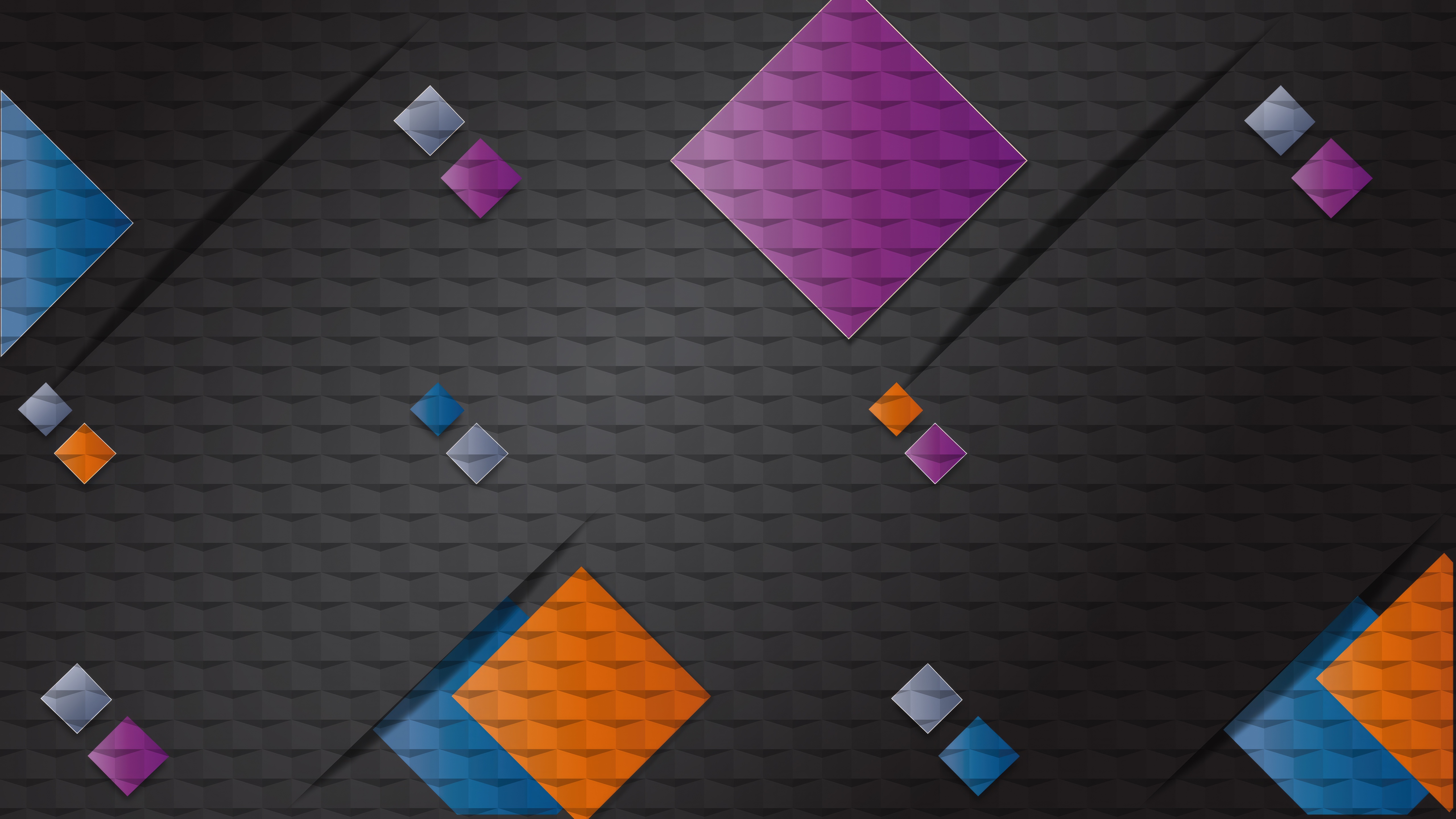 Dark Abstract Graphical Design with Diamonds HD Wallpaper