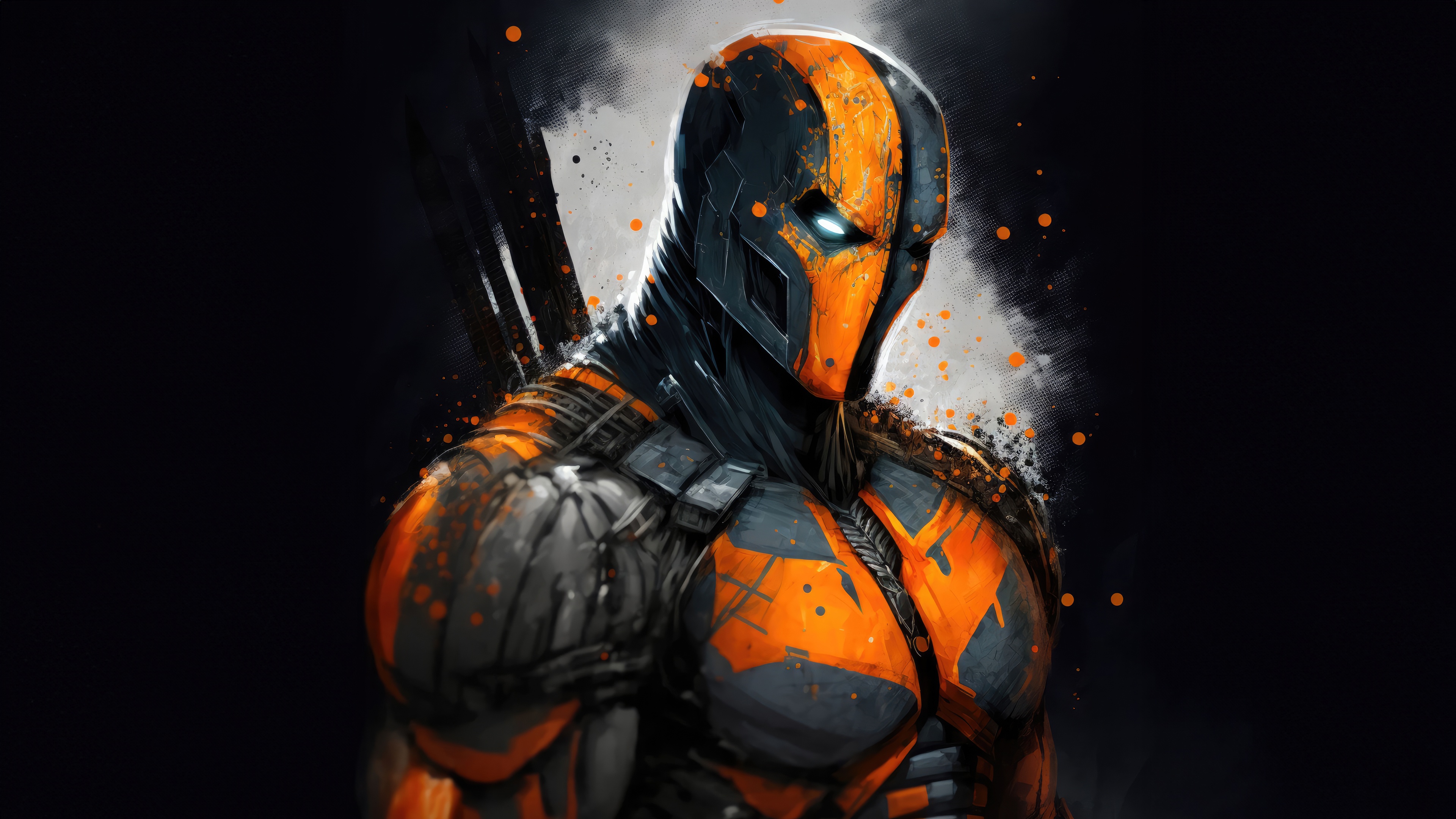 Deathstroke in Orange and Black Armor HD Wallpaper