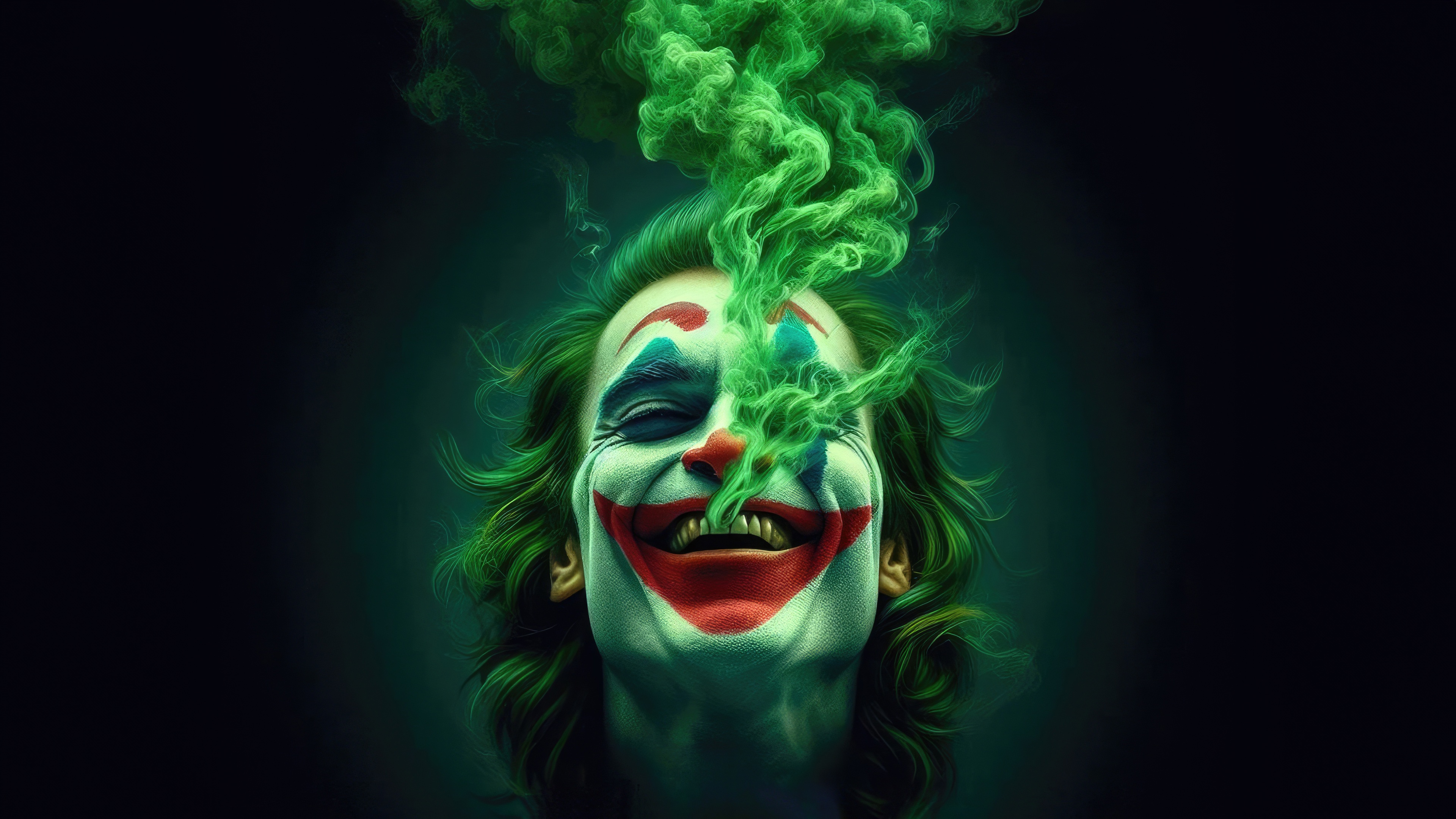 Joker with green smoke HD Wallpaper