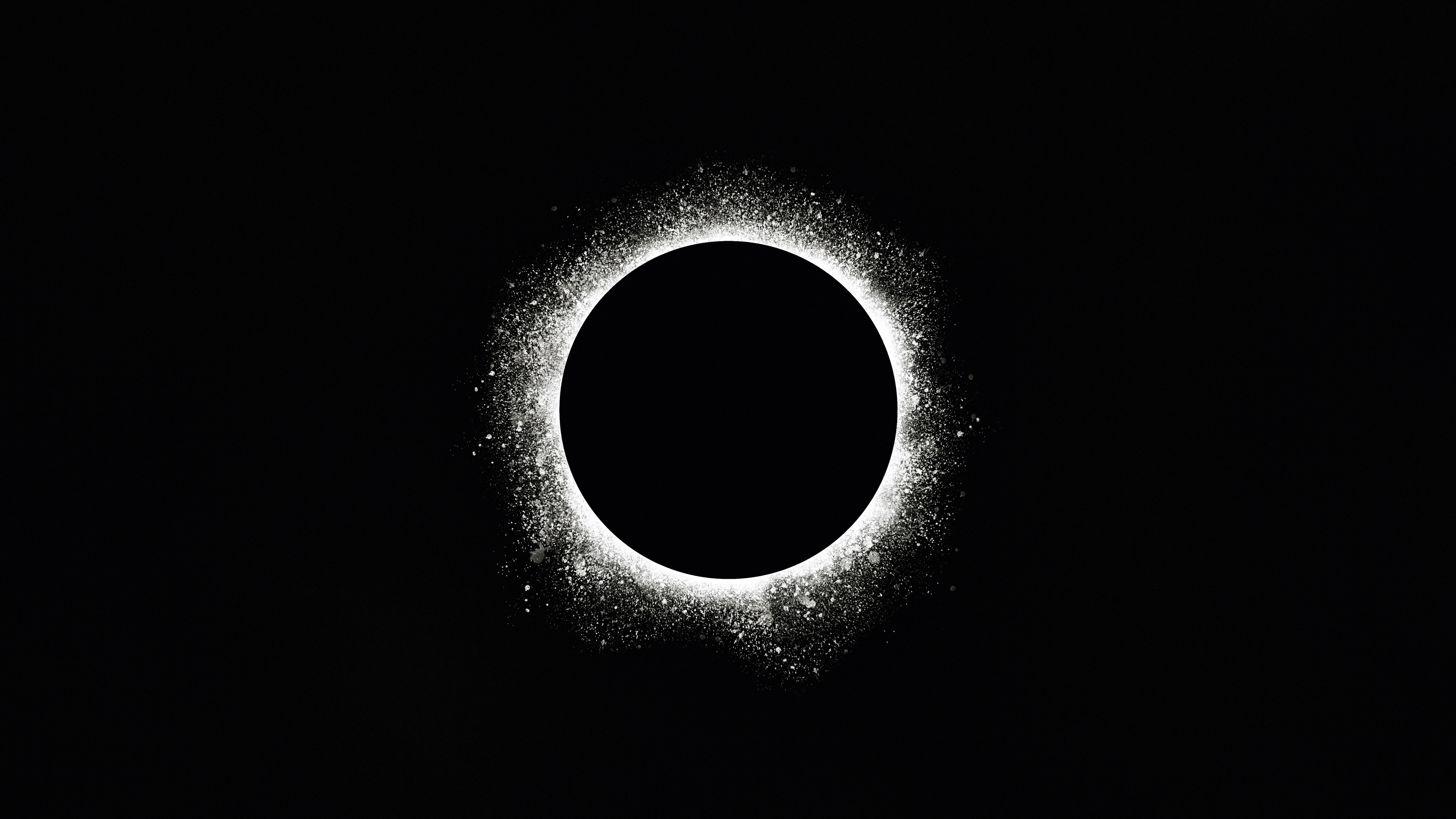 Abstract Eclipse with White Dust Particles HD Wallpaper