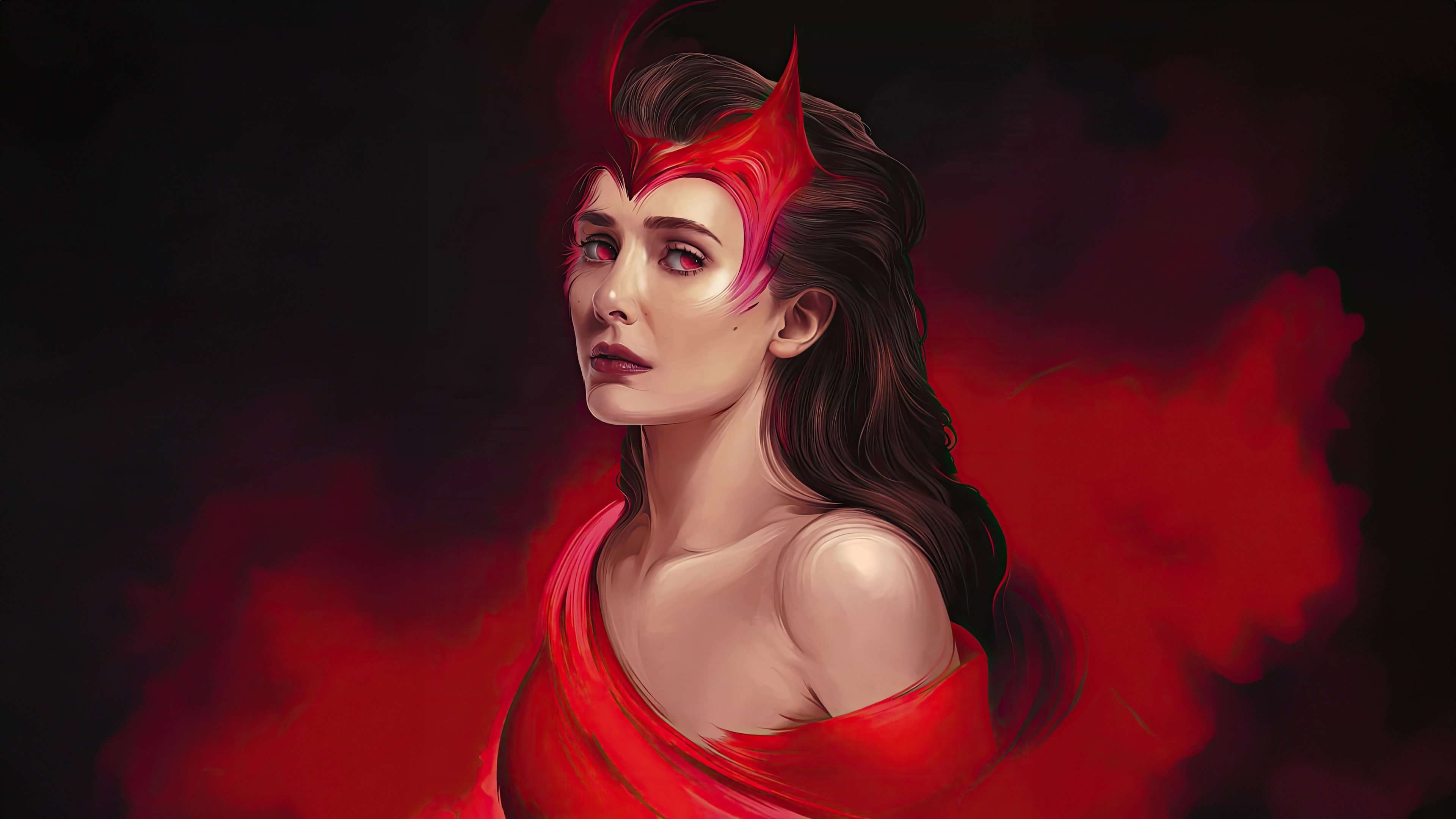 Scarlet Witch with Red Energy HD Wallpaper