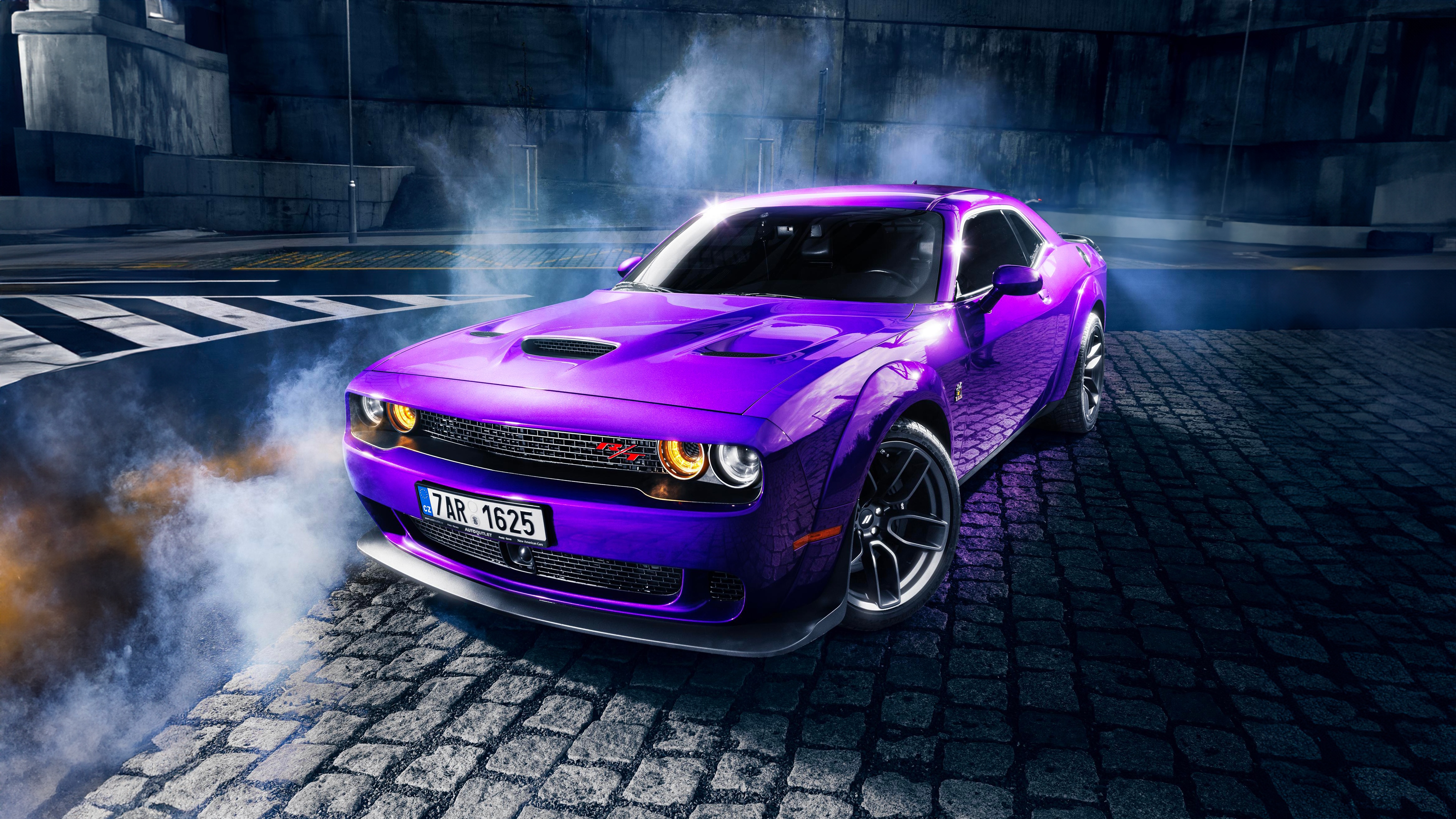 Purple Dodge Challenger SRT Scat Pack Widebody HD Wallpaper