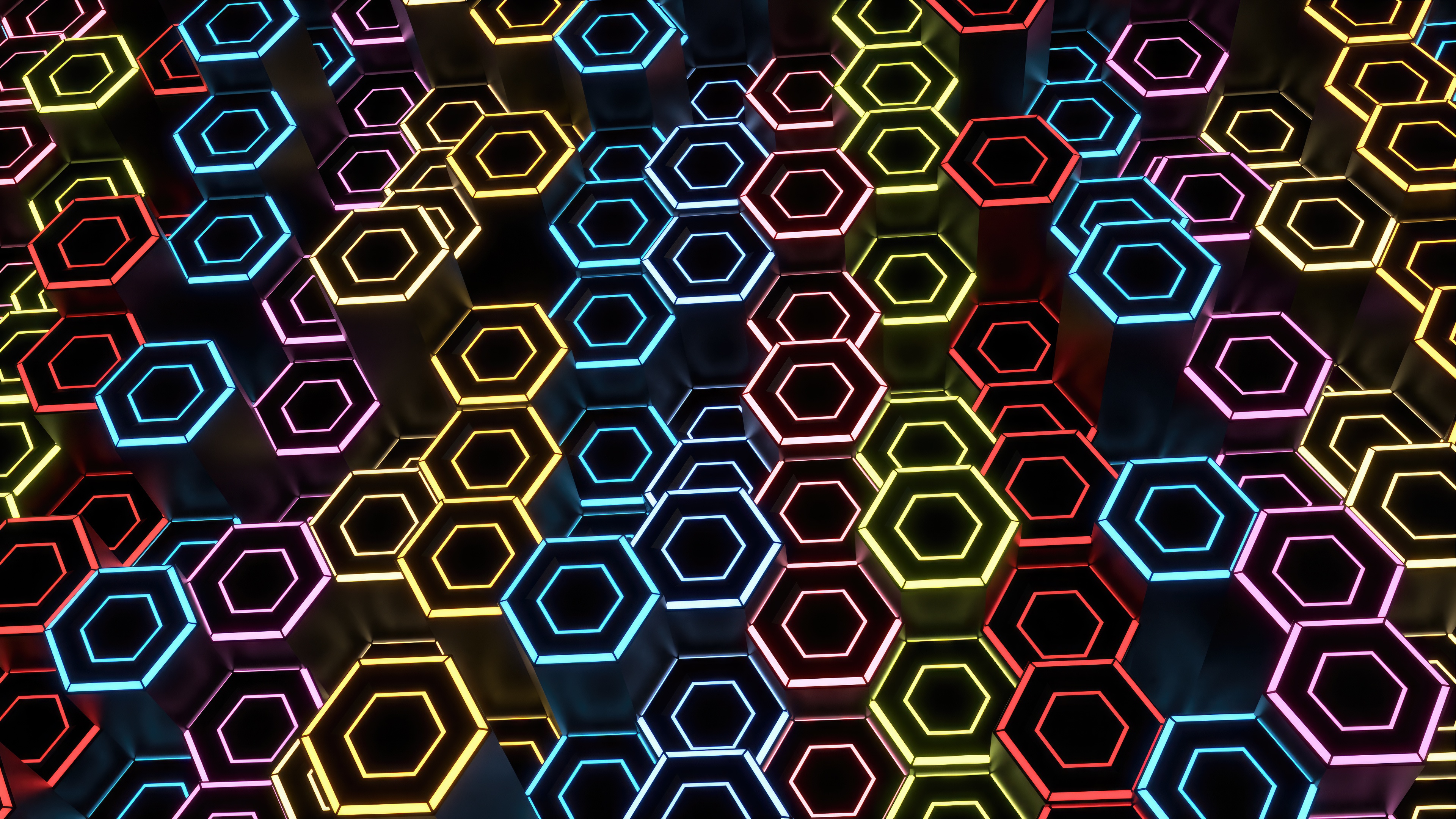 Hexagonal Harmony Honeycomb Glow Abstract Pattern HD Wallpaper