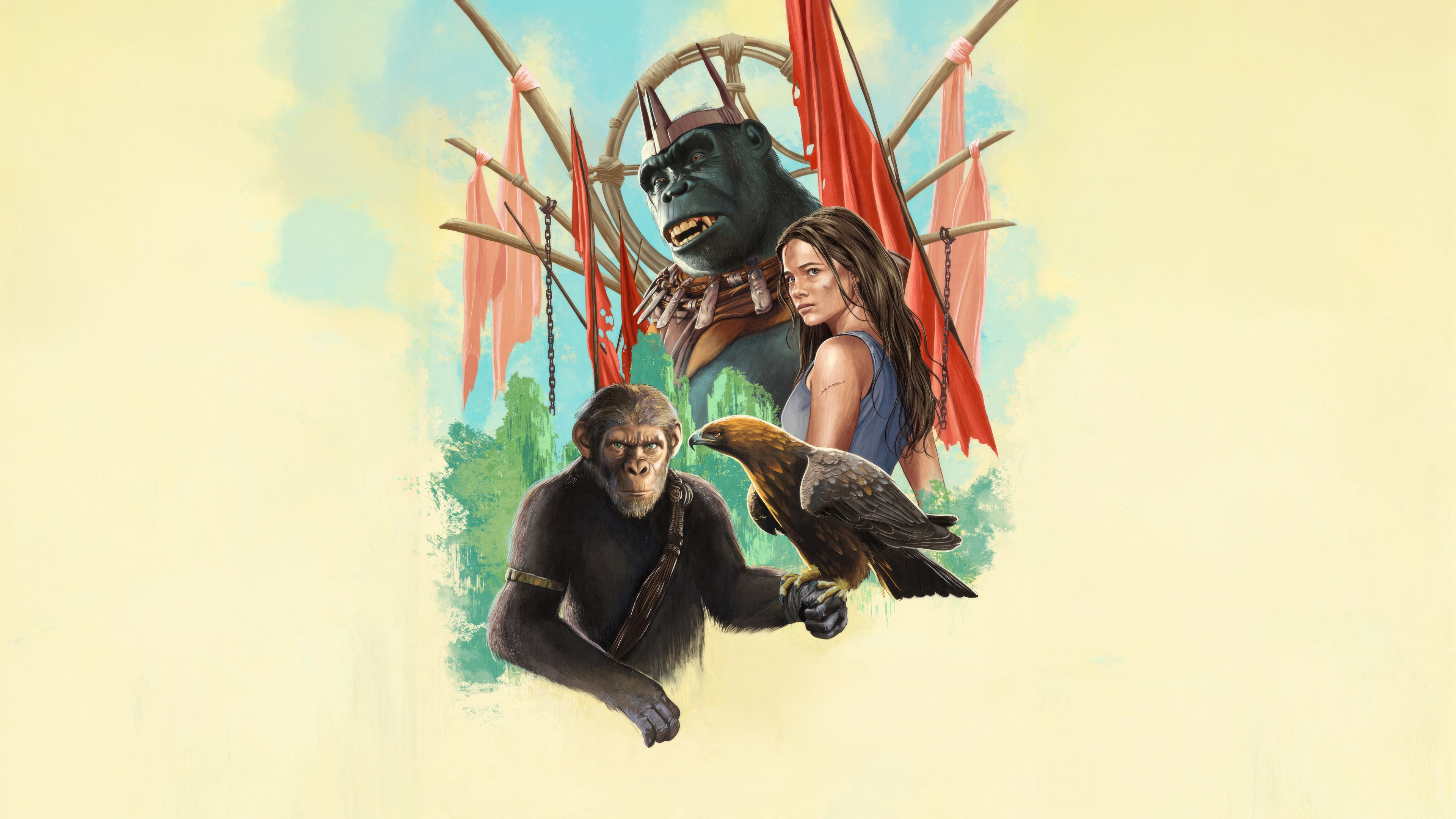 Kingdom Of The Planet Of The Apes Artwork HD Wallpaper