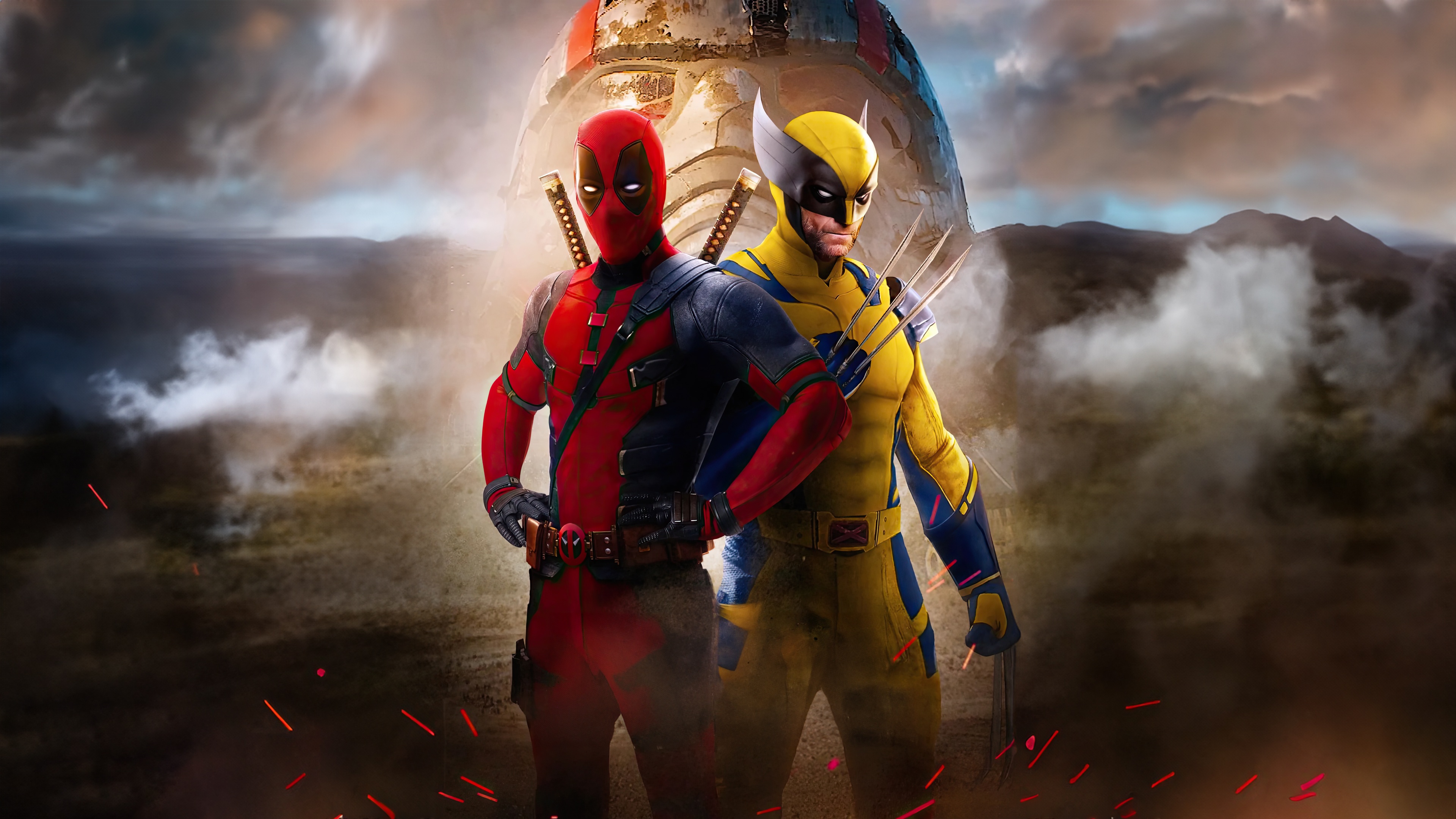 Deadpool and Wolverine stand together HD Wallpaper