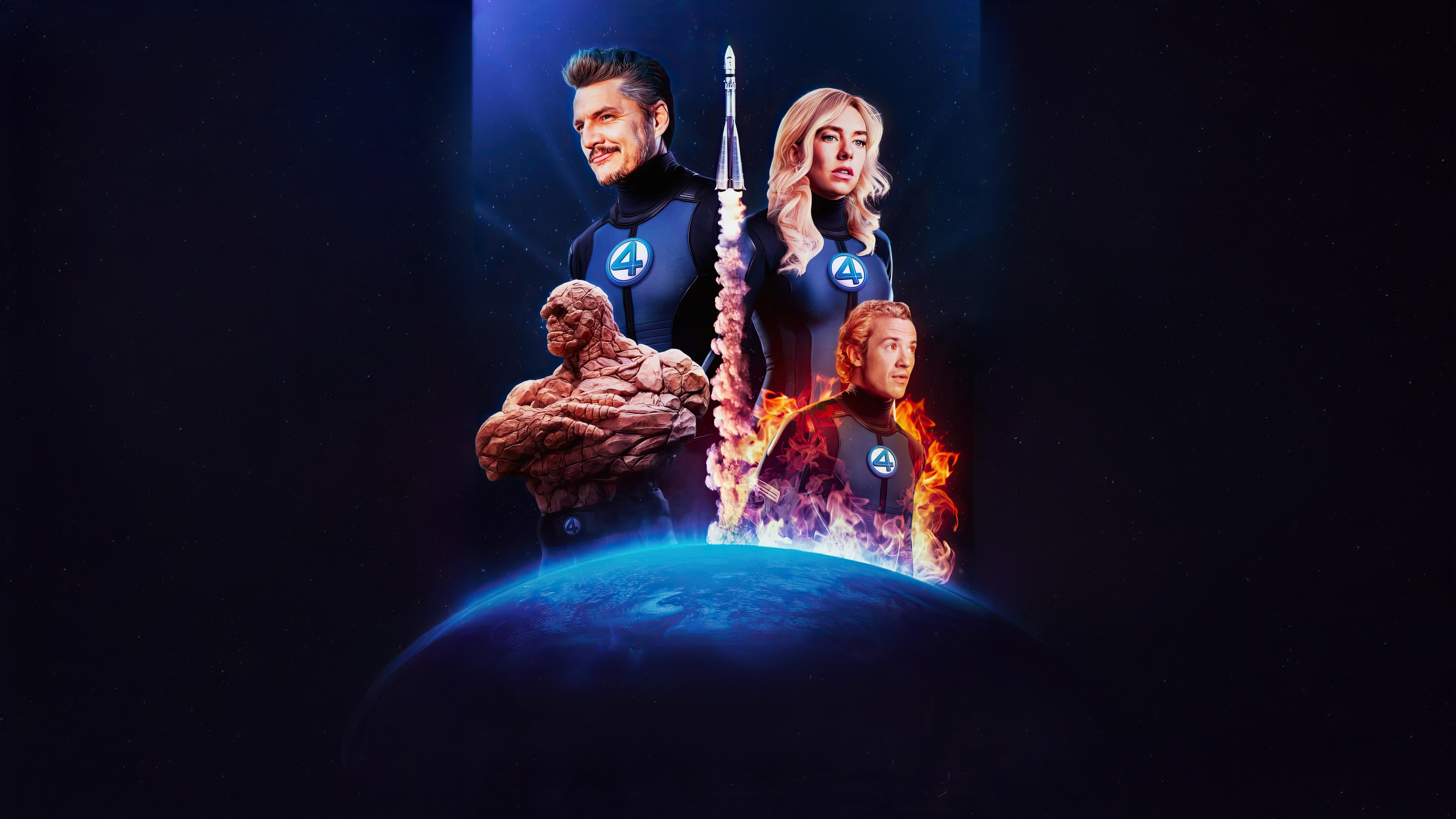 The Fantastic Four in Space HD Wallpaper