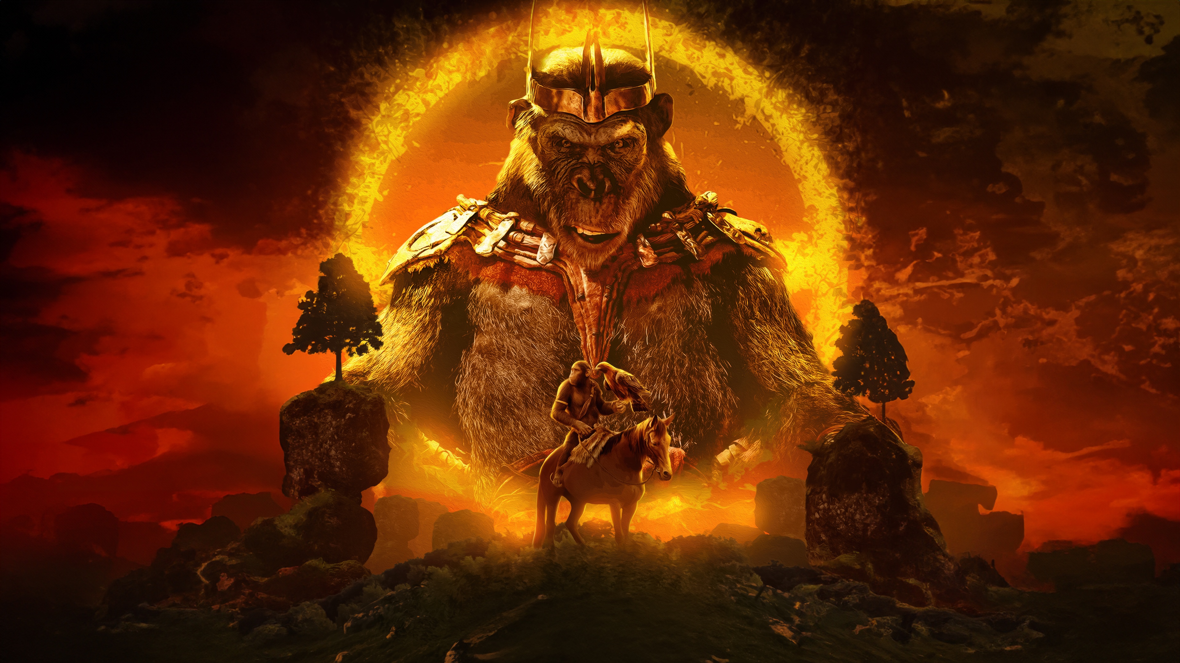 Kingdom Of The Planet Of The Apes Poster HD Wallpaper