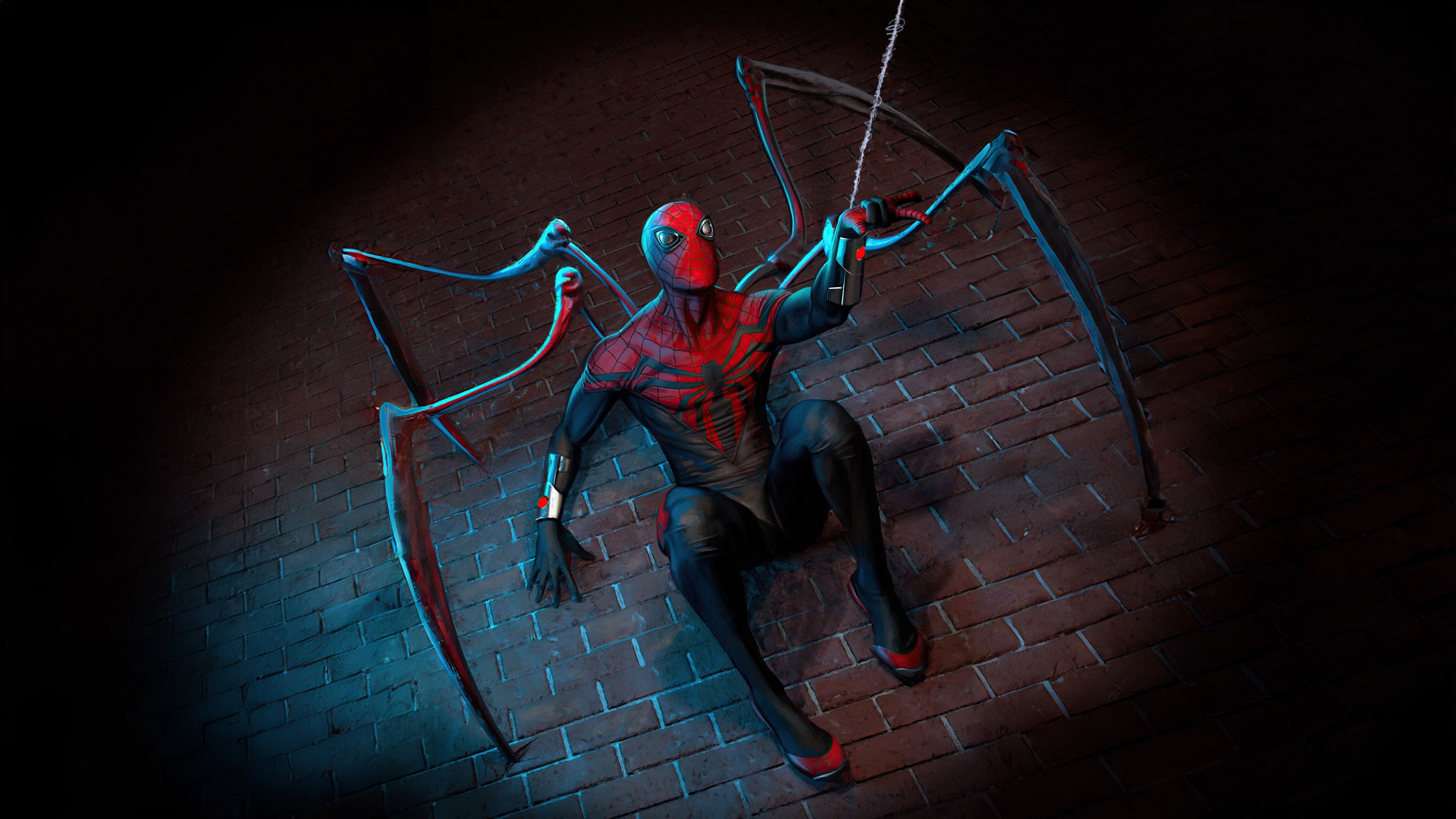 Superior Spiderman with mechanical spider legs HD Wallpaper