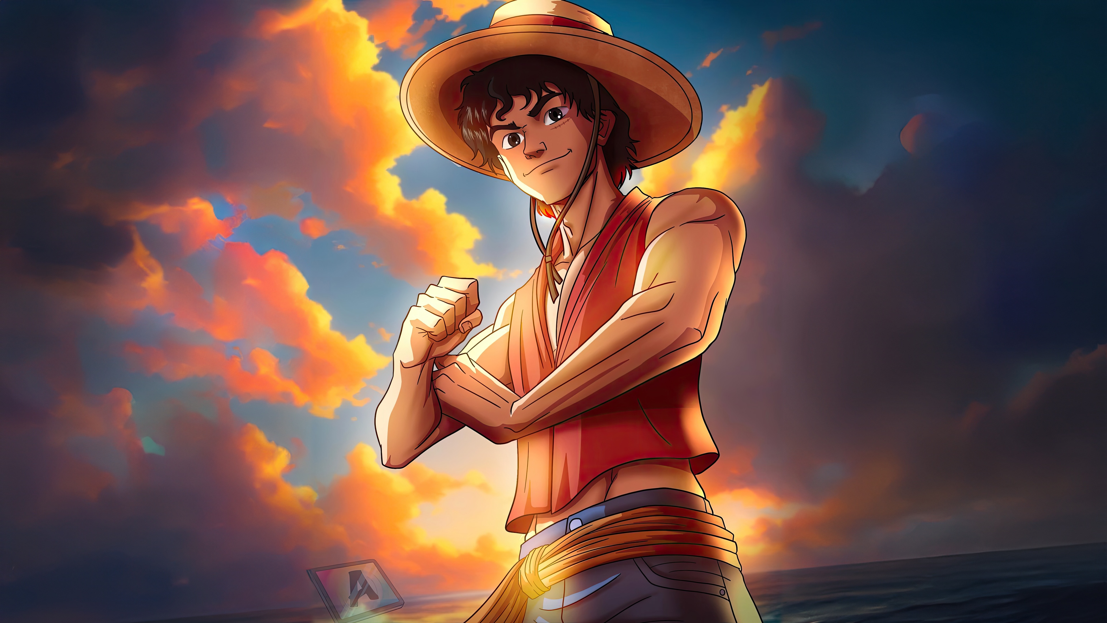Monkey D. Luffy Reloaded in a Dramatic Sunset HD Wallpaper
