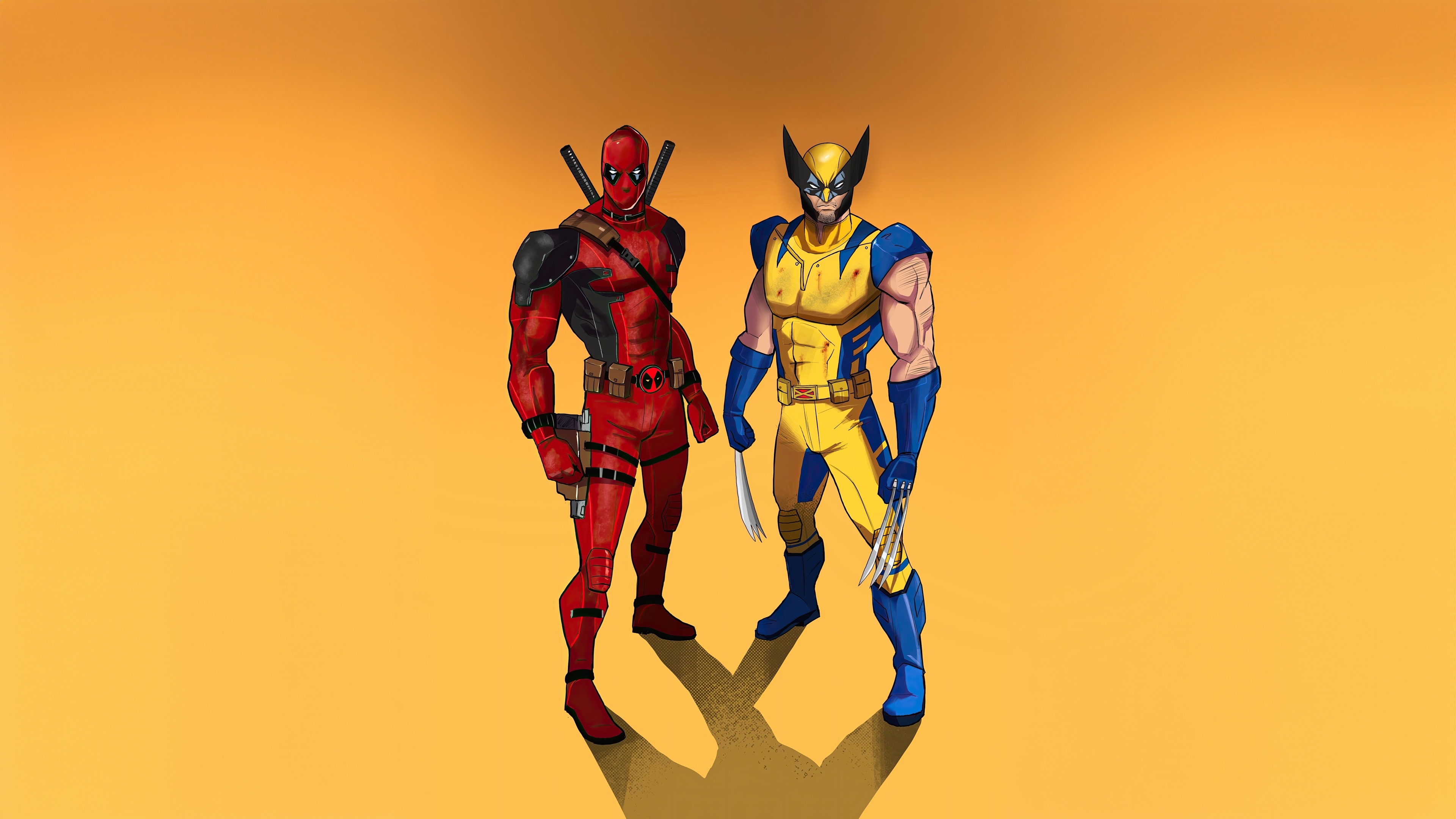 Deadpool and Wolverine standing together HD Wallpaper