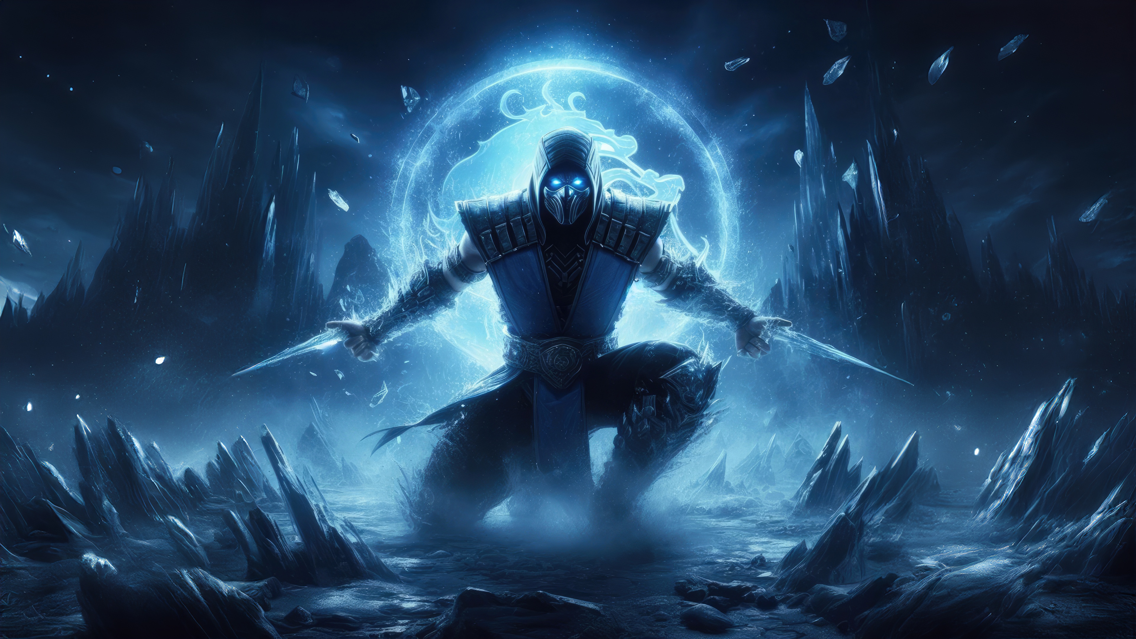 Mortal Kombat 11 Subzero in a frozen landscape HD Wallpaper