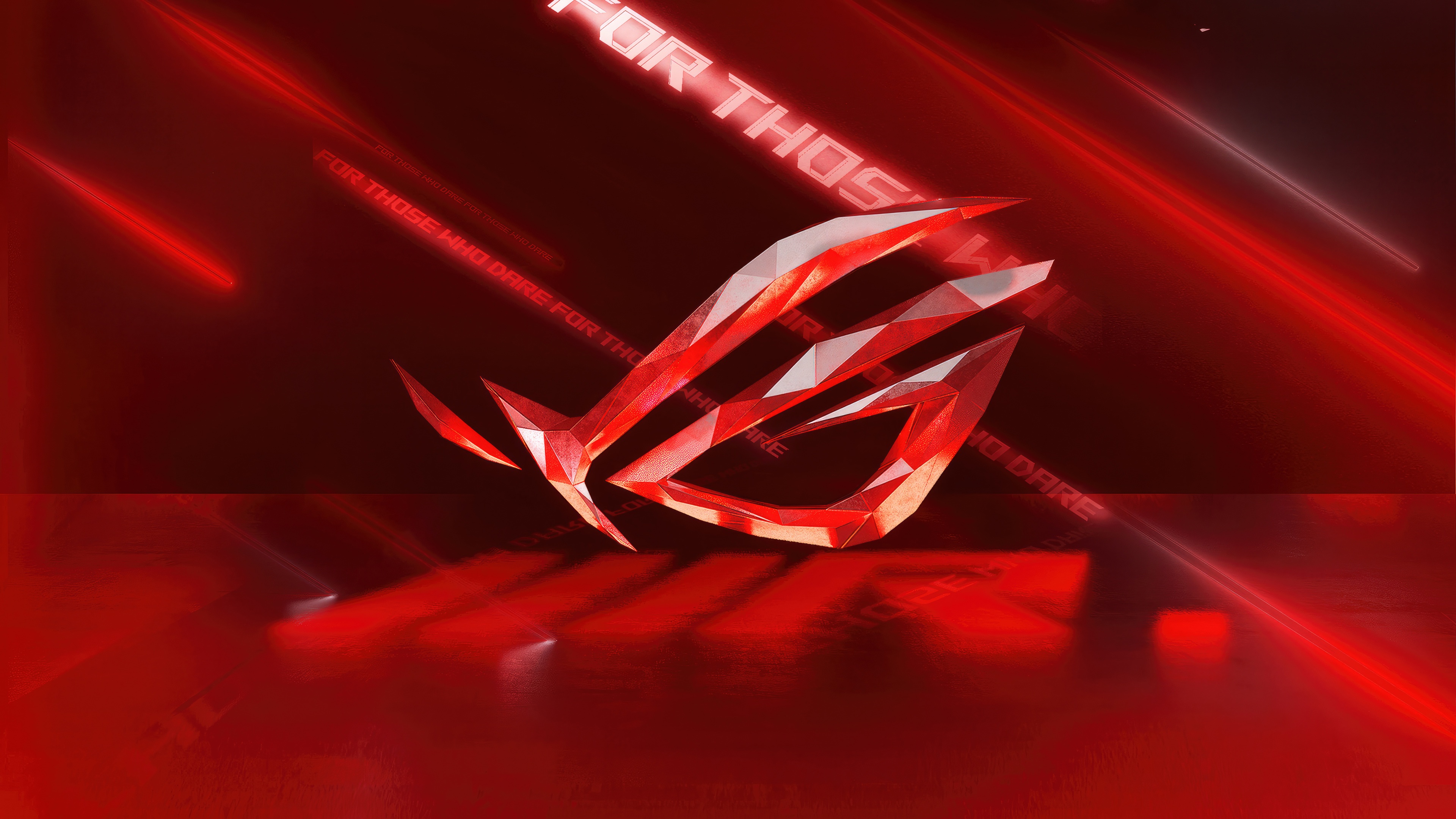 ROG logo with "For Those Who Dare" slogan HD Wallpaper